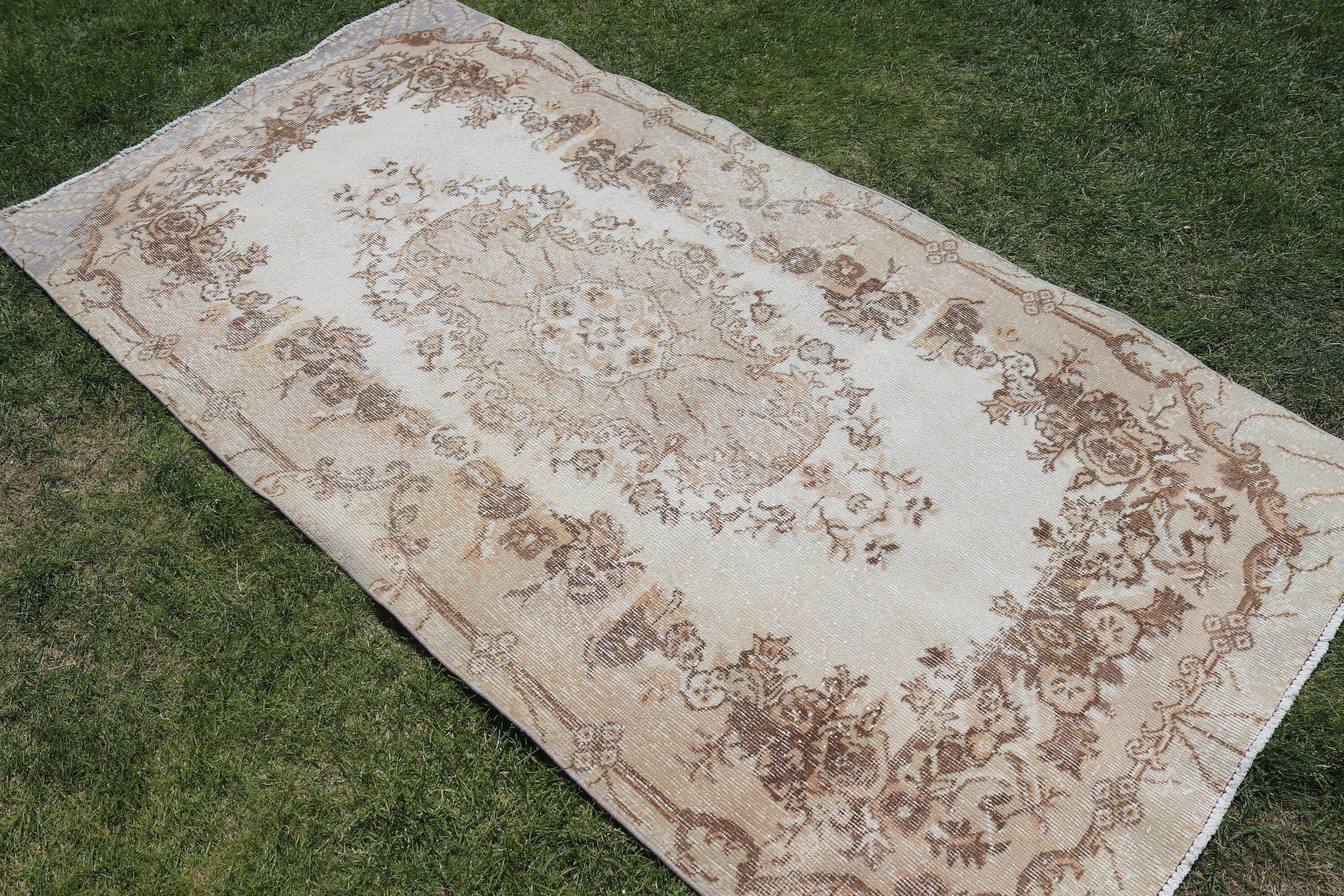 Kitchen Rugs, Outdoor Rug, Rugs for Area, Vintage Rug, Bedroom Rugs, Turkish Rug, Beige  3.6x7.2 ft Area Rug