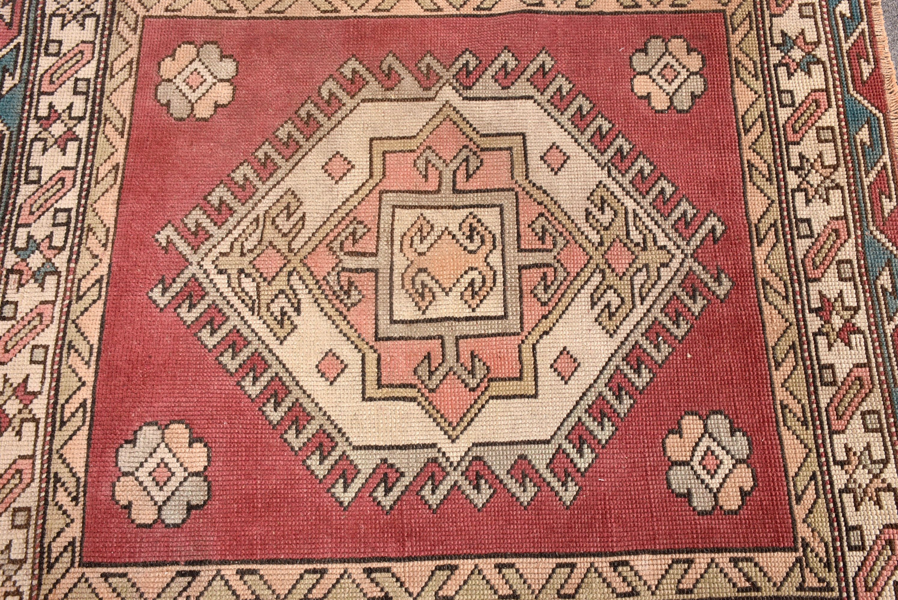 Vintage Rugs, Vintage Accent Rugs, Decorative Rug, Luxury Rug, Moroccan Rug, Pink Kitchen Rugs, Turkish Rugs, 3.9x3.9 ft Accent Rugs