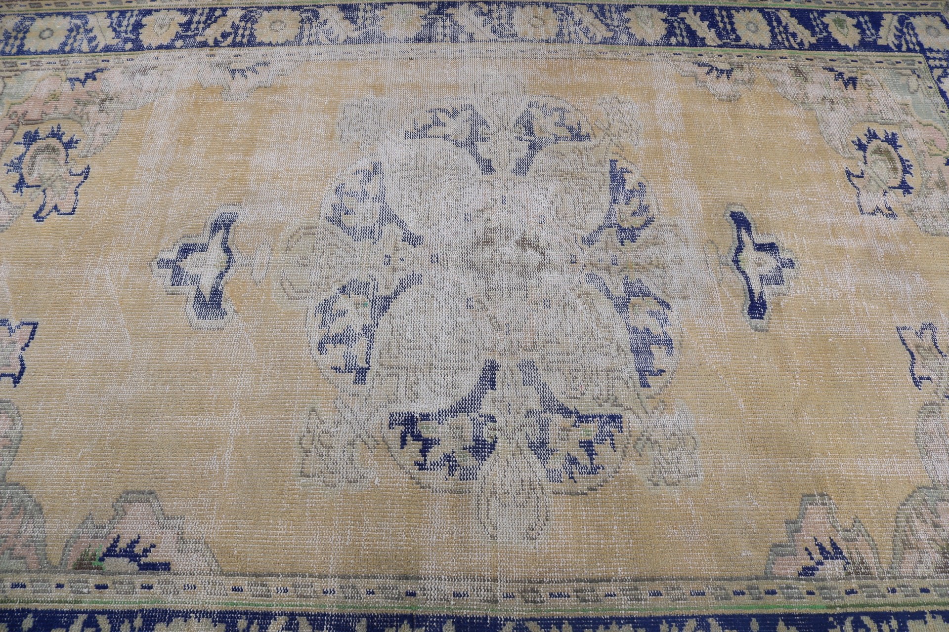 Sarı Açıklama Halıları, Yemek Odası Halısı, 5.9x8.7 ft Büyük Halılar, Vintage Halı, Büyük Vintage Halılar, Türk Halıları, Anadolu Halısı, Ev Dekorasyonu Halısı