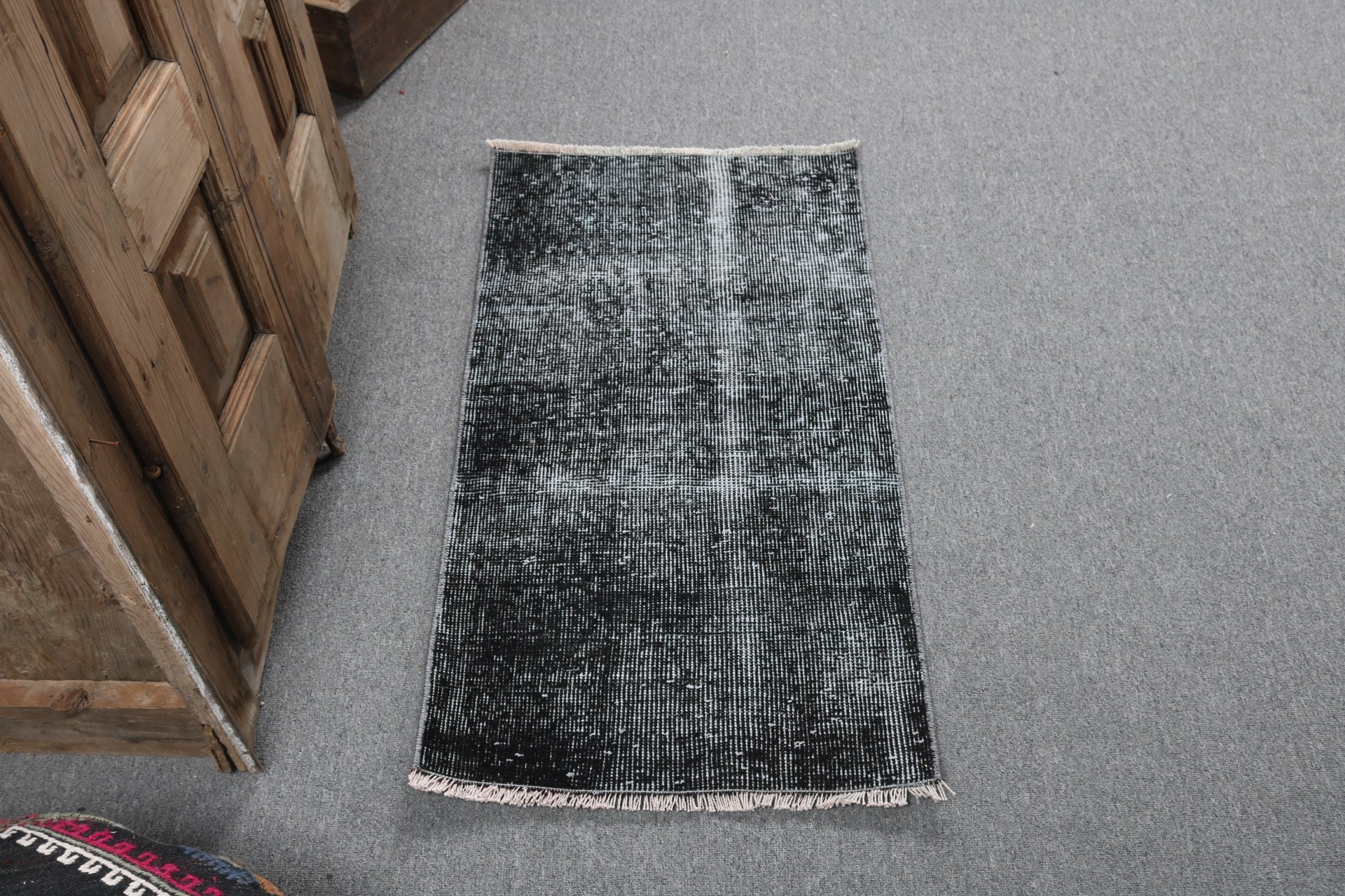 1.6x3.2 ft Small Rug, Door Mat Rug, Black Statement Rugs, Wool Rug, Turkey Rug, Vintage Rug, Small Vintage Rug, Turkish Rugs, Oushak Rugs