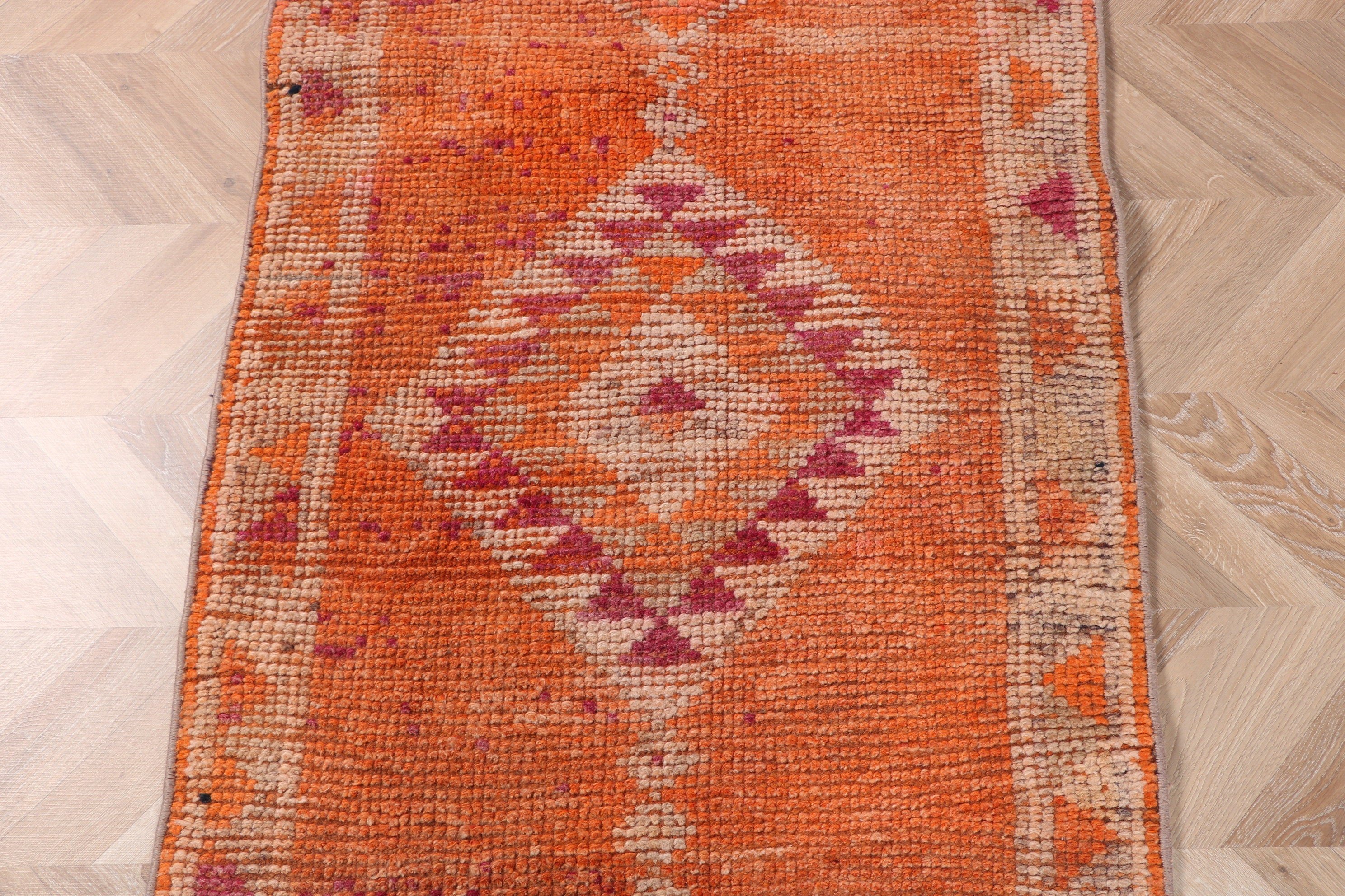 Pink Moroccan Rugs, Statement Rugs, Kitchen Rug, Turkish Rugs, Tribal Rugs, Vintage Rugs, 2.5x11.8 ft Runner Rug, Modern Rugs, Hallway Rugs