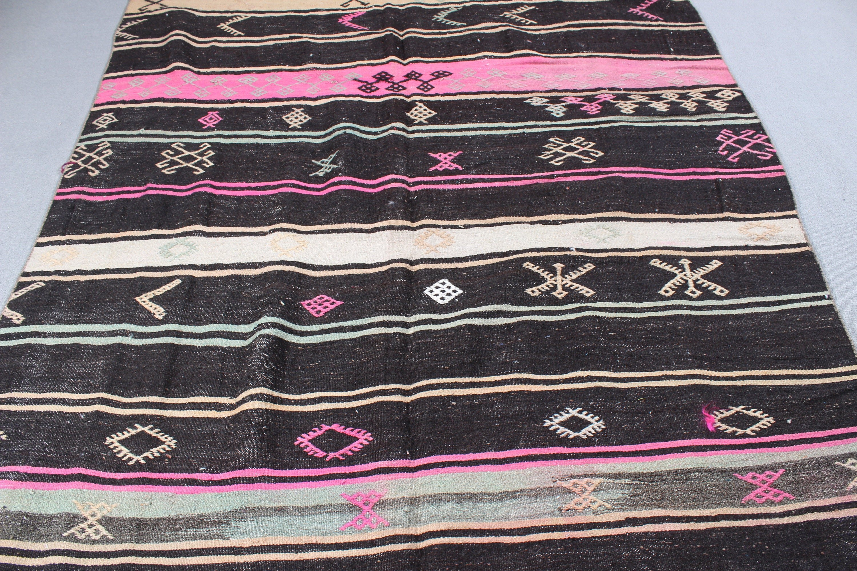 Büyük Boho Halı, Havalı Halılar, Vintage Halı, Kilim, Mutfak Halısı, Türk Halıları, Siyah Yatak Odası Halıları, Oturma Odası Halısı, 6,1x9,8 ft Büyük Halılar