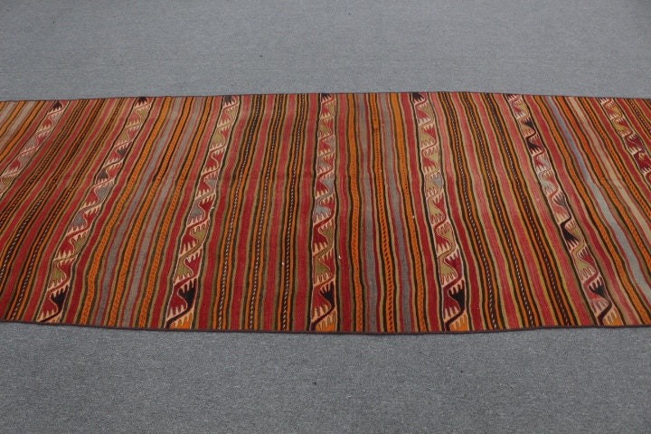 Home Decor Rug, Vintage Rugs, 4.1x12.6 ft Runner Rug, Corridor Rug, Kitchen Rug, Red Bedroom Rugs, Office Rug, Kilim, Turkish Rug, Cool Rug