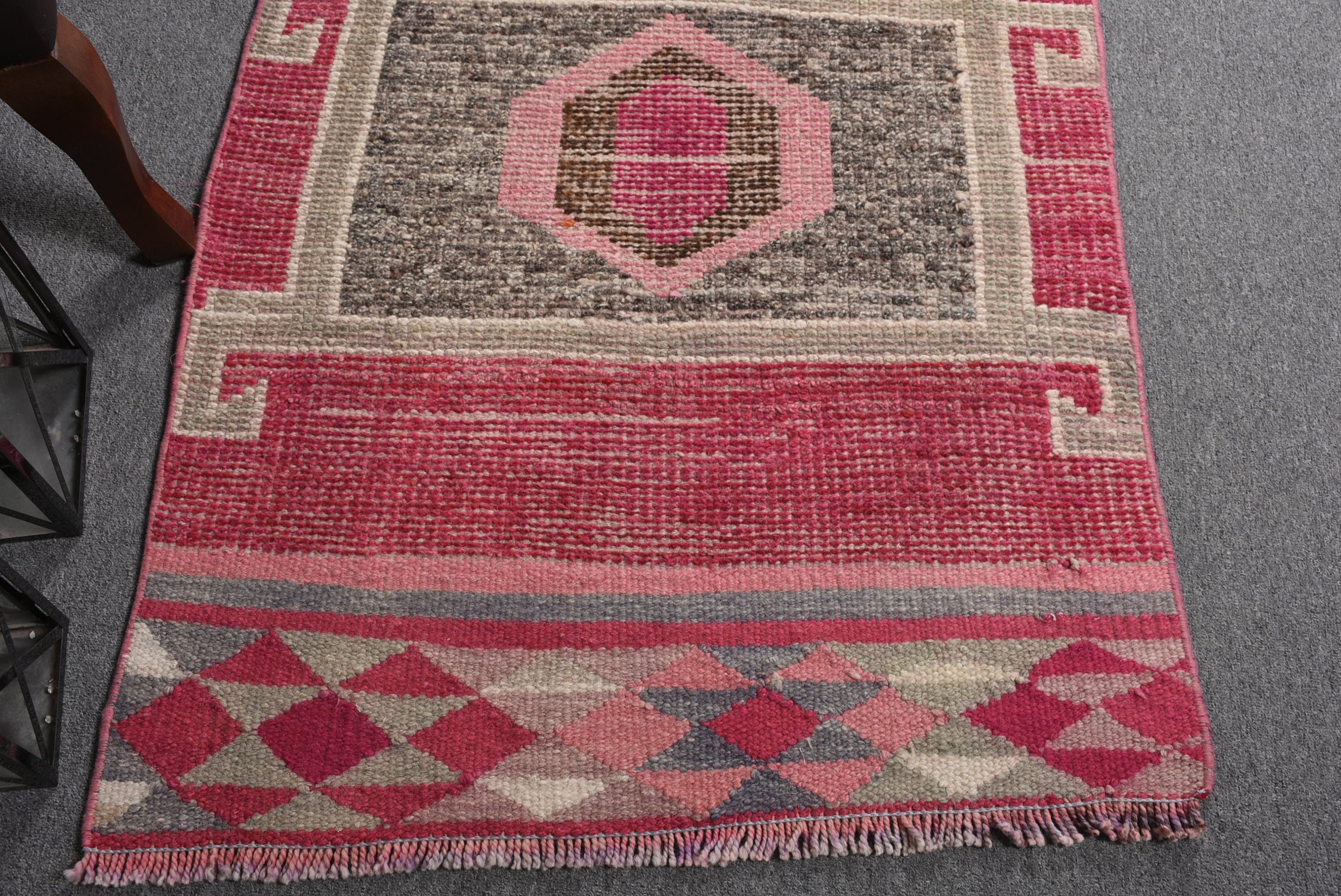 Pink Oushak Rug, Kitchen Rug, Vintage Rugs, Bedroom Rugs, 2.7x11 ft Runner Rug, Rugs for Corridor, Turkish Rugs, Hallway Rug