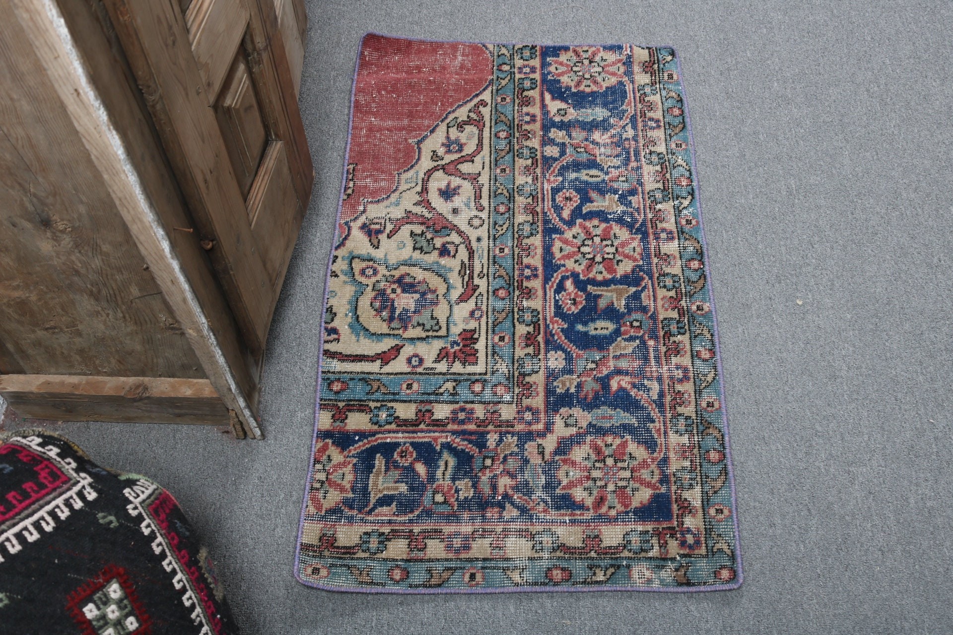 Small Area Rugs, Neutral Rugs, Vintage Rug, Door Mat Rug, Turkish Rug, Statement Rug, Outdoor Rugs, 2x3.5 ft Small Rug, Blue Oriental Rugs