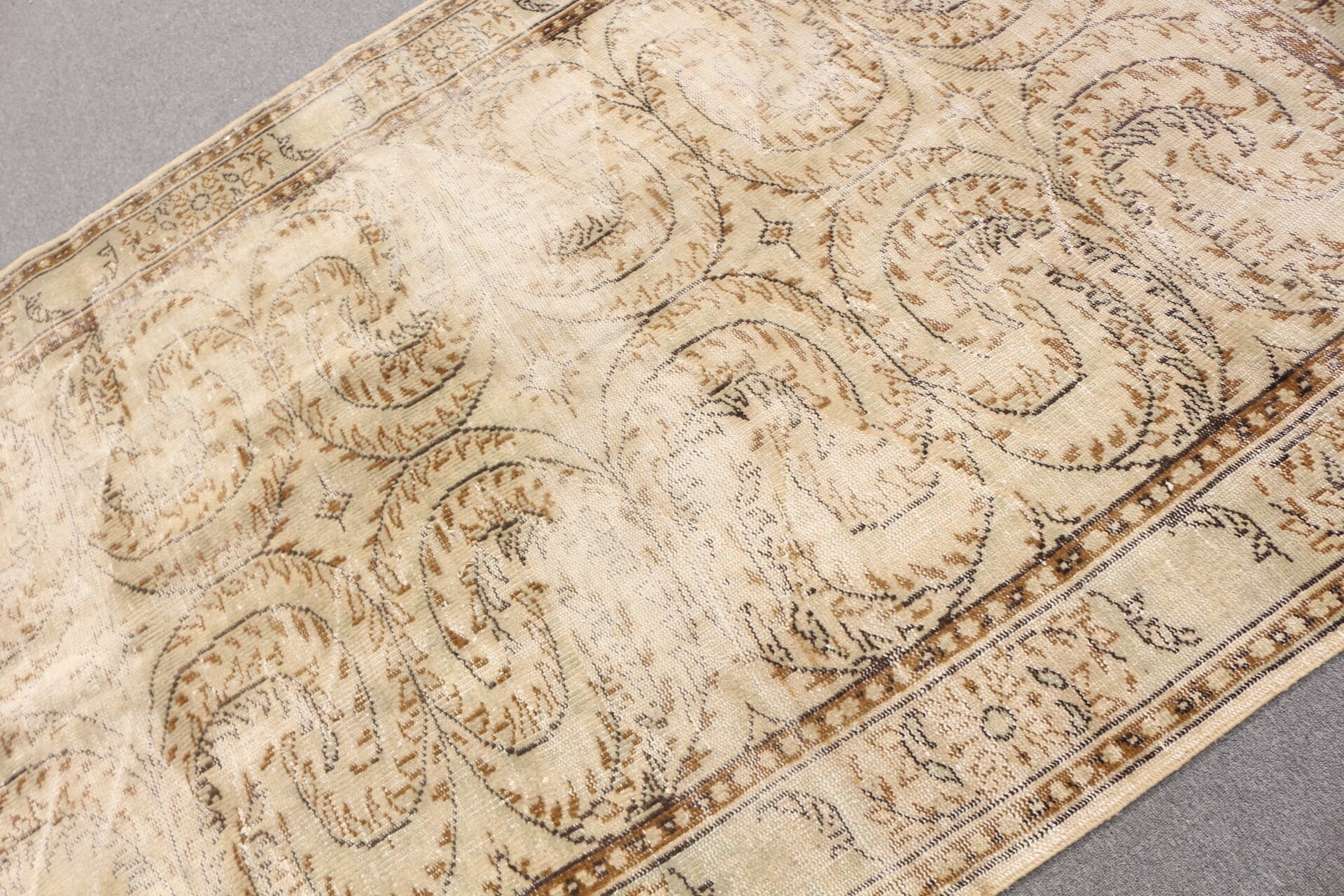 Kitchen Rug, Beige Antique Rugs, Salon Rug, Floor Rug, 6x8.9 ft Large Rugs, Vintage Rug, Rugs for Living Room, Bedroom Rugs, Turkish Rug