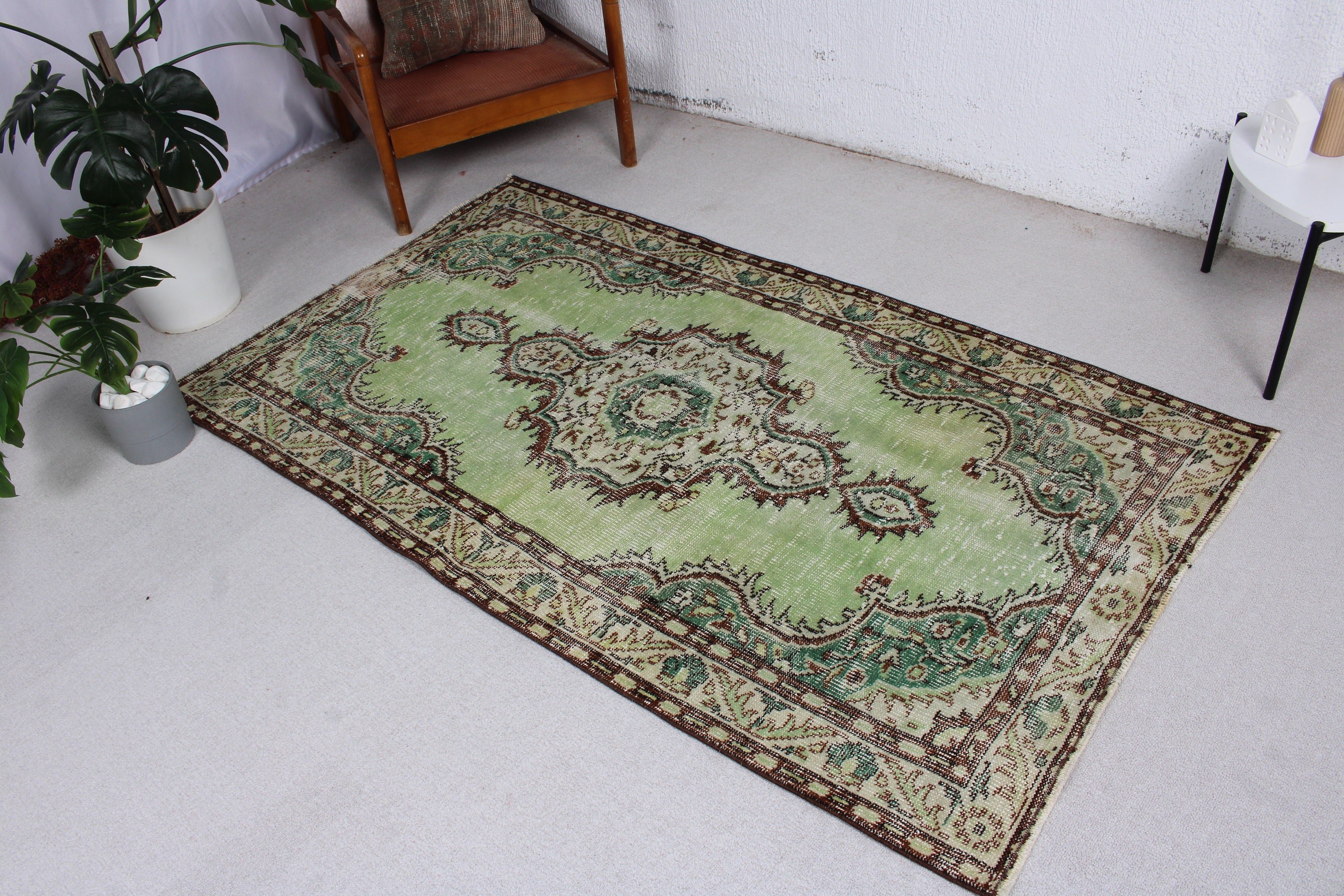 Yatak Odası Halıları, 3.6x6.3 ft Vurgulu Halılar, Dekoratif Halılar, Geometrik Halılar, Türk Halısı, Kahverengi Ev Dekor Halıları, Mutfak Halısı, Vintage Halılar