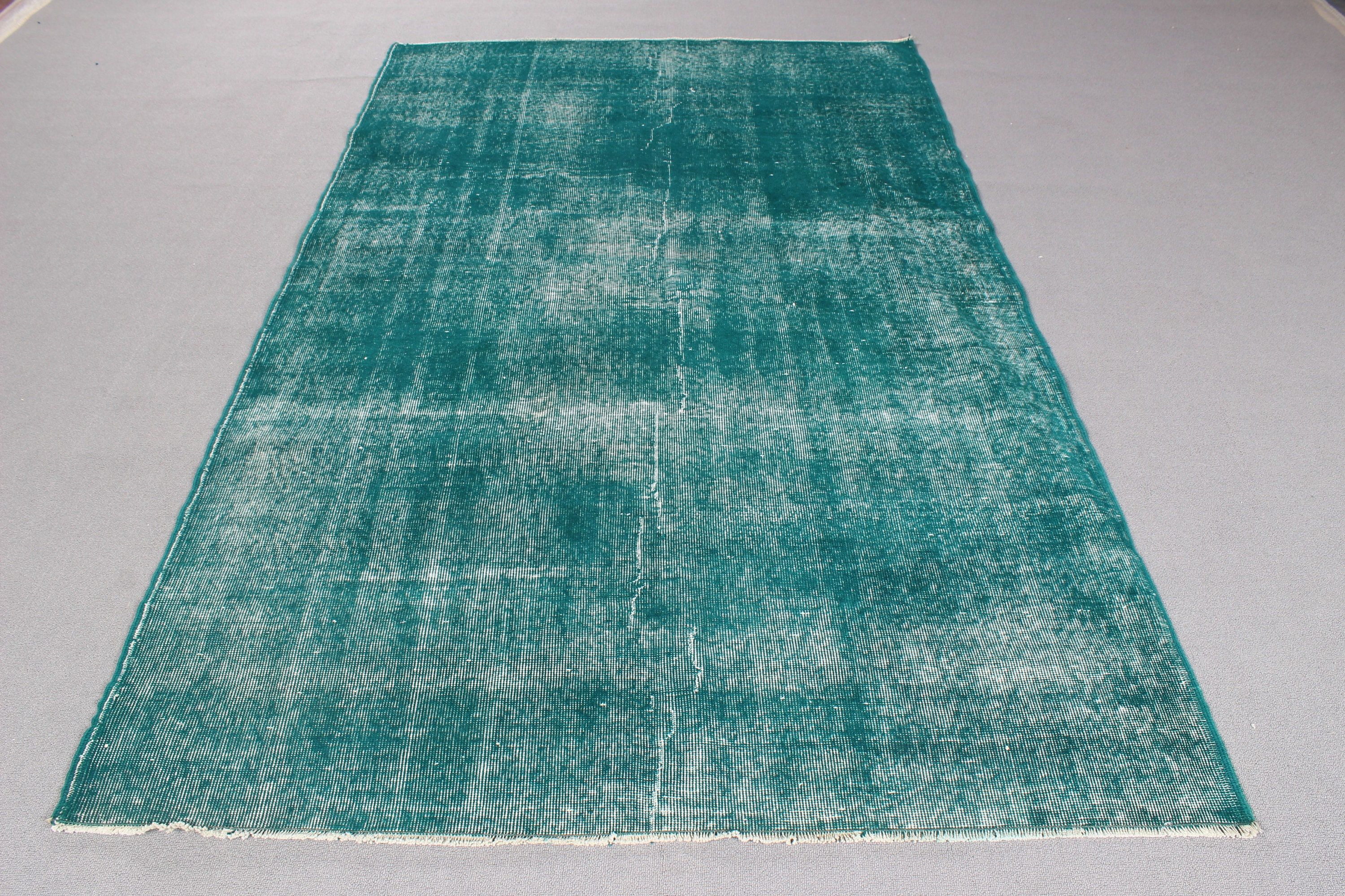 Oushak Area Rug, Turkish Rugs, Vintage Rug, 4.9x7.9 ft Area Rugs, Wool Rug, Green Wool Rugs, Luxury Rug, Rugs for Boho Area, Indoor Rug