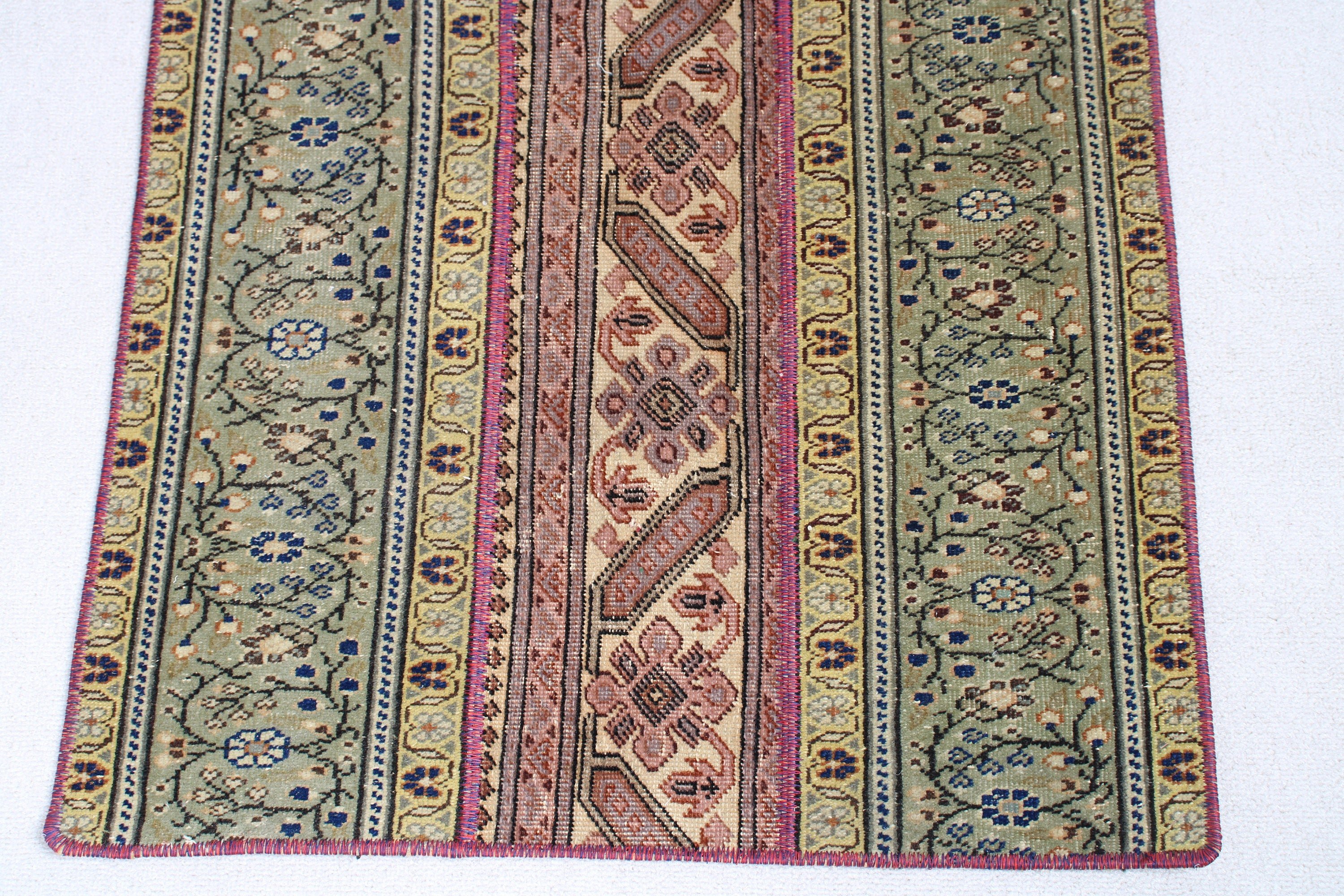 Araba Paspas Halısı, Türk Halısı, Harika Halılar, Yeşil 2,2x3,9 ft Küçük Halı, Mutfak Halıları, Vintage Halılar, Giriş Halıları