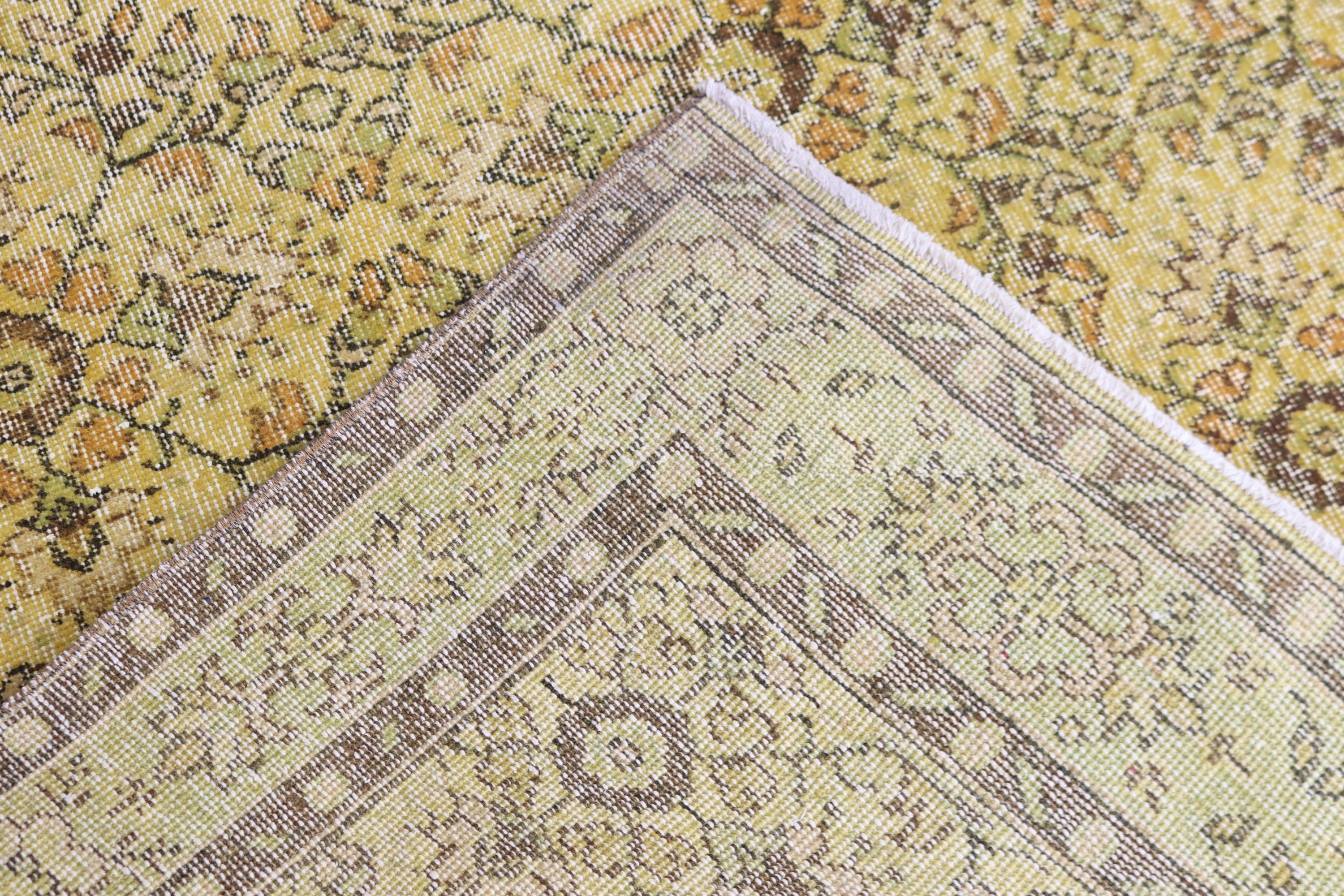 Oriental Rug, Floor Rug, Yellow Modern Rug, 4.5x8.8 ft Area Rugs, Turkey Rugs, Vintage Rugs, Vintage Area Rugs, Bedroom Rugs, Turkish Rugs