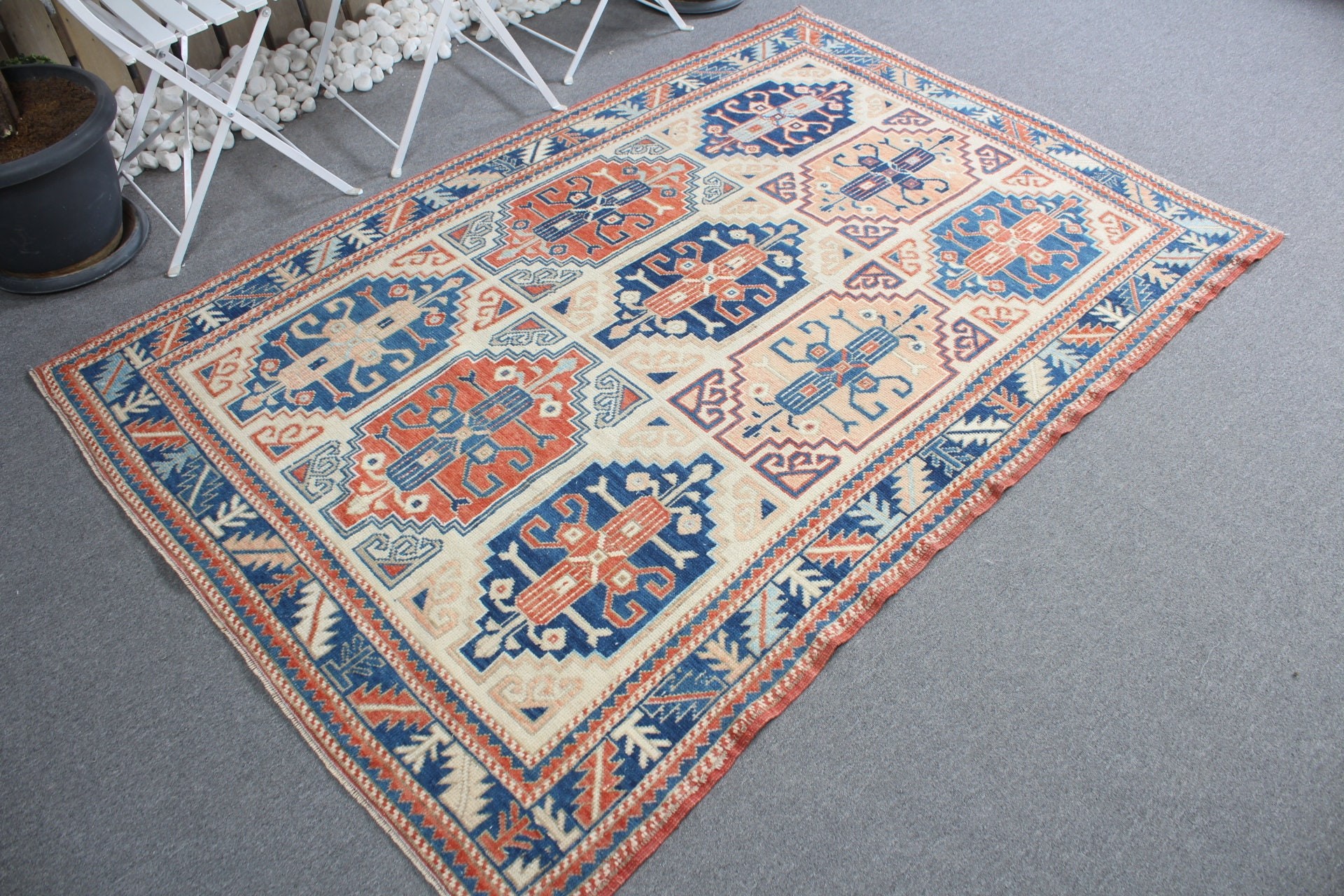 Oushak Rugs, Kitchen Rug, Rugs for Indoor, 4.7x6.8 ft Area Rugs, Vintage Rugs, Turkish Rug, Oriental Rugs, Beige Bedroom Rugs, Floor Rugs