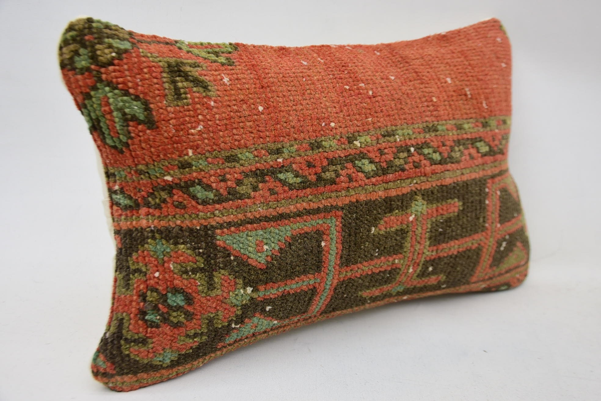 Outdoor Patio Cushion Cover, Ottoman Pillow Sham, Kilim Cushion Sham, Gift Pillow, Pillow for Couch, 12"x20" Red Pillow Cover