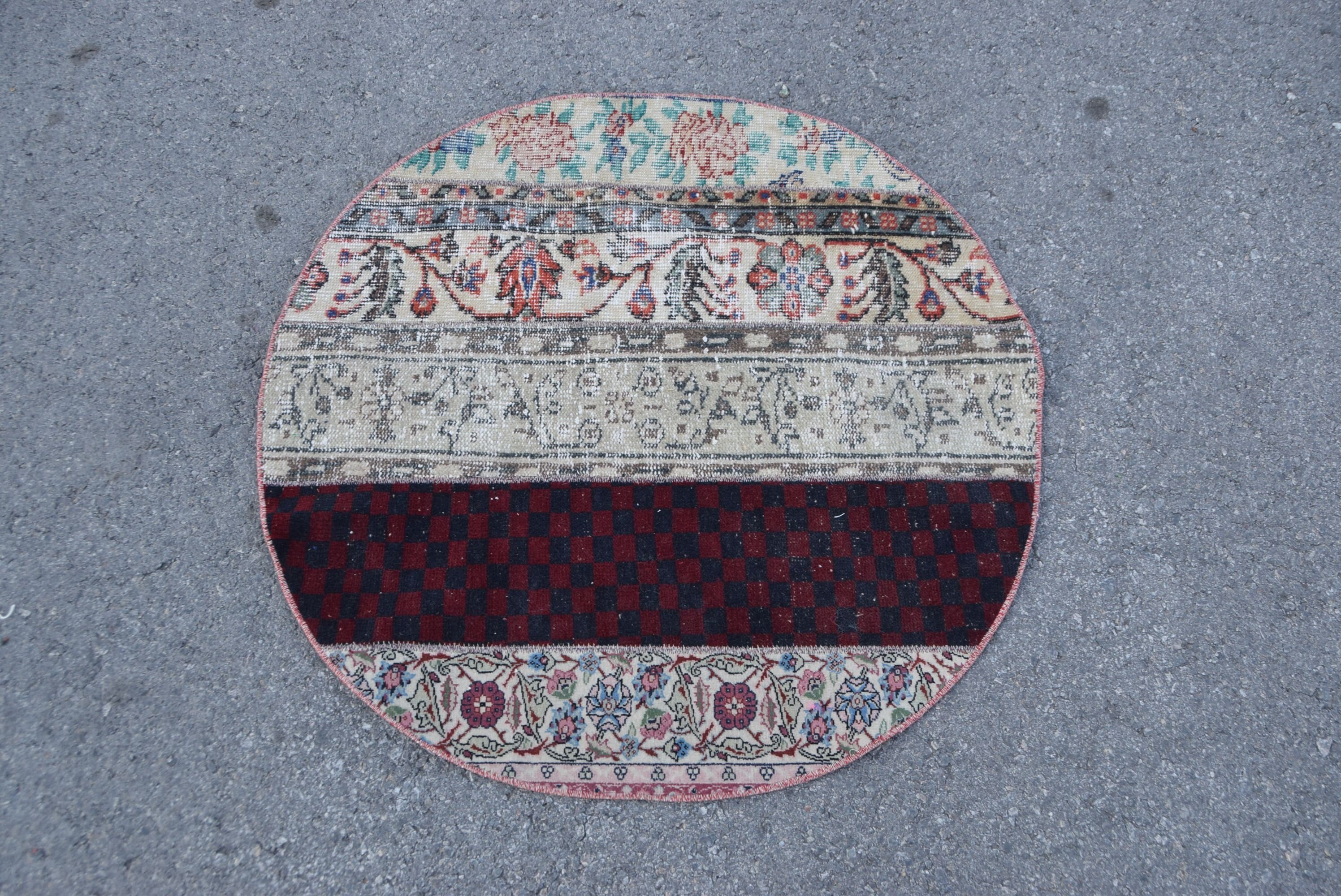 Kapı Paspası Halısı, 3.1x3.1 ft Küçük Halı, Araba Paspası Halıları, Vintage Halı, Türk Halısı, Bej Yatak Odası Halısı, Çocuk Odası Halısı, Yatak Odası Halıları, Mutfak Halısı