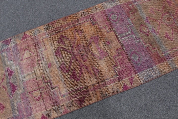 Koridor Halıları, Oushak Halı, Vintage Halı, Mutfak Halıları, Sanat Halısı, Pembe Ev Dekor Halısı, Türk Halısı, 2,7x9,1 ft Koşucu Halıları, Koridor Halıları