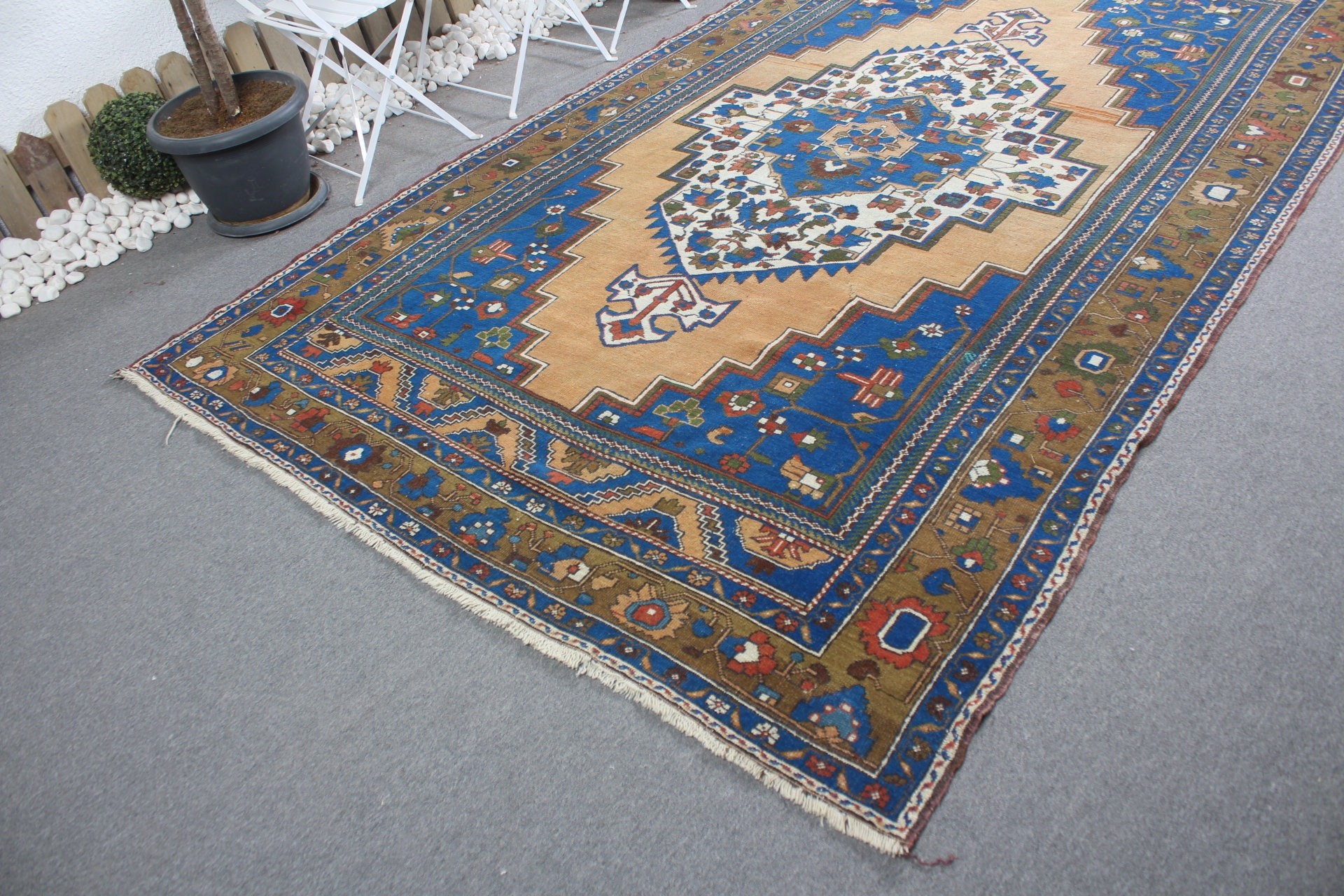 Mutfak Halıları, Türk Halısı, 6.4x10.9 ft Büyük Halı, Vintage Halı, Salon Halısı, Antika Halı, Estetik Halılar, Yemek Odası Halısı, Turuncu Yatak Odası Halıları