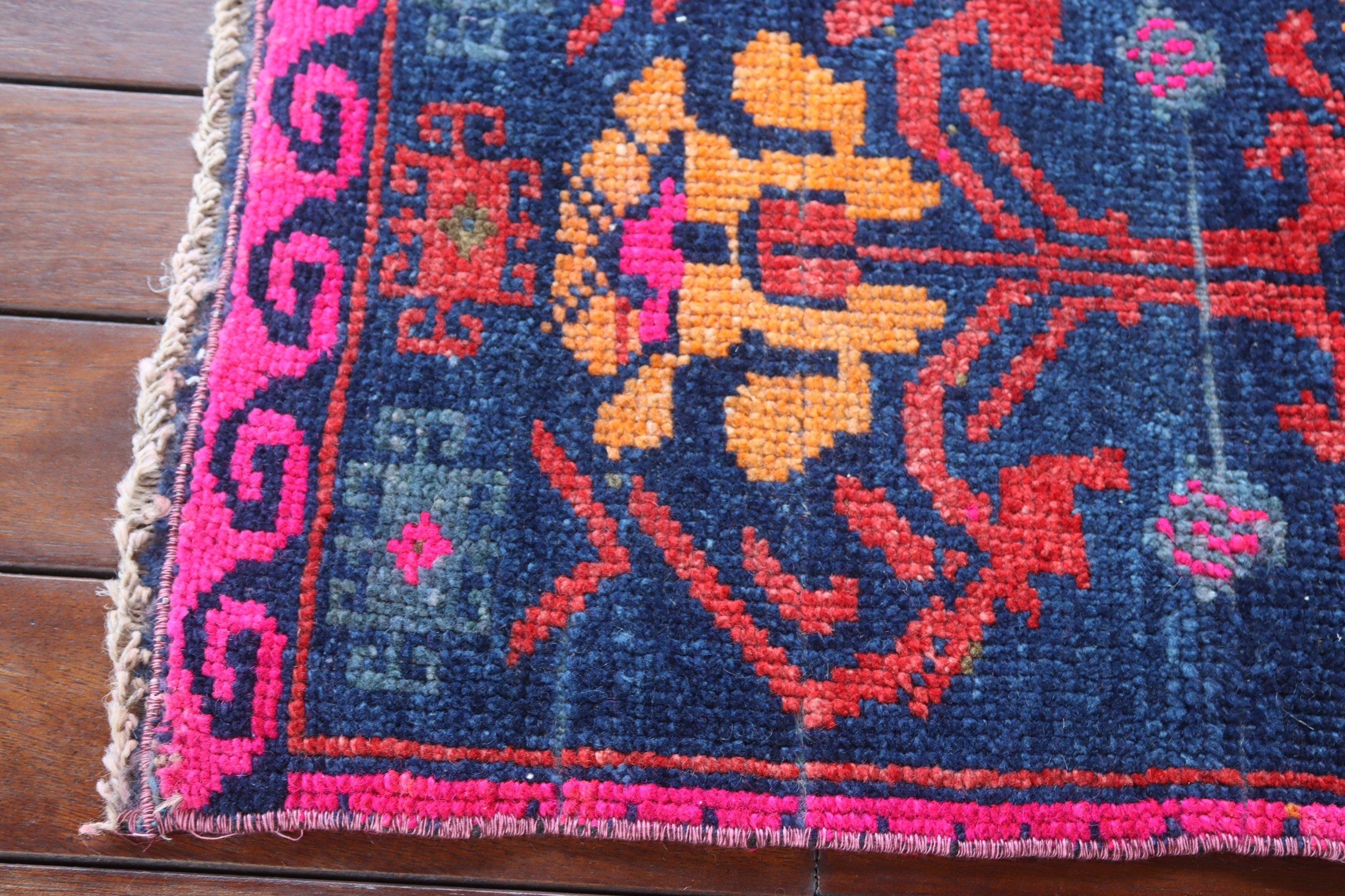 Vintage Rug, Pink Anatolian Rug, Oriental Rugs, Turkish Rug, 1.4x2.8 ft Small Rug, Bath Rugs, Cool Rugs, Rugs for Kitchen, Door Mat Rugs