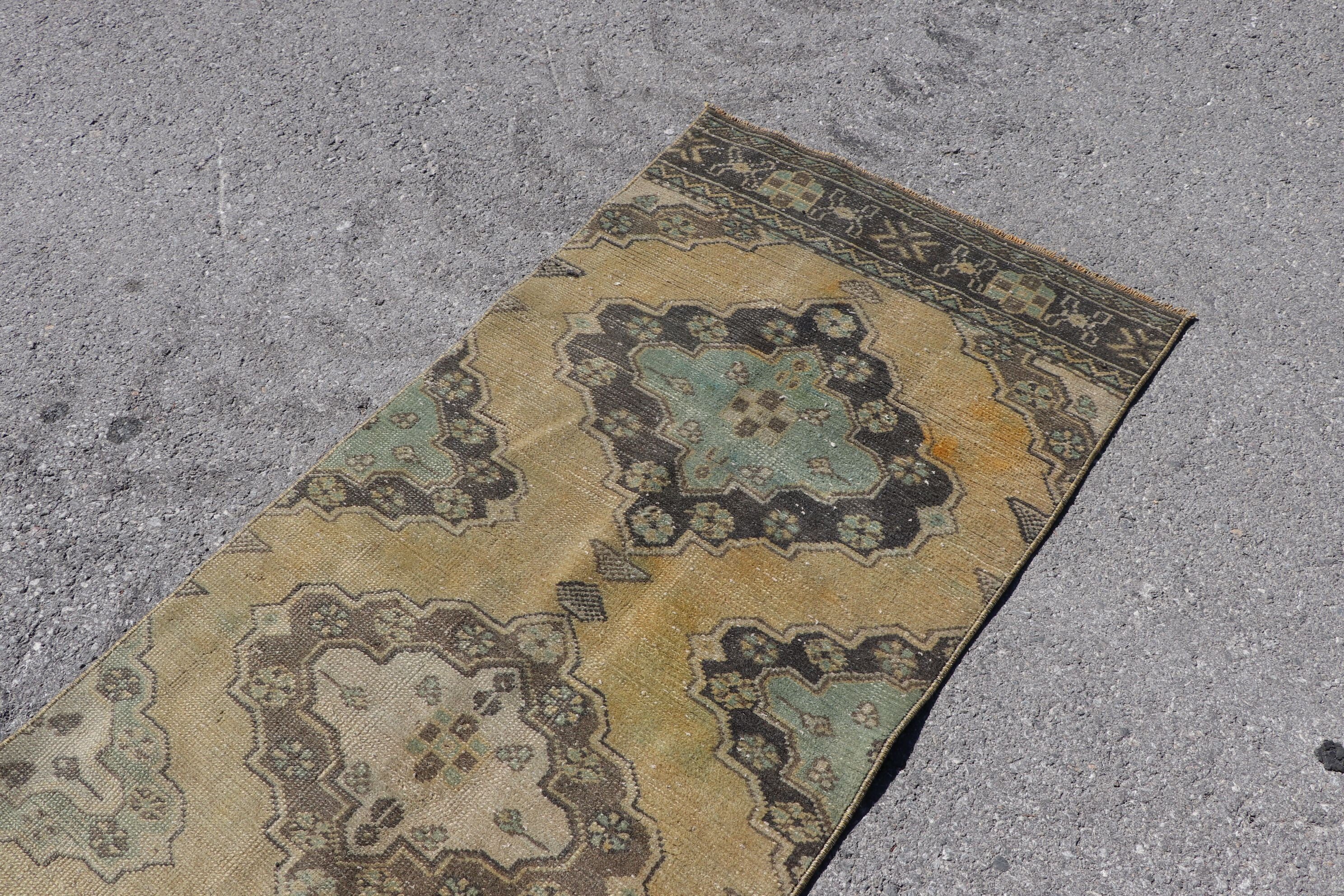 Vintage Halılar, 2.6x11 ft Runner Halıları, Sarı Fas Halıları, Ev Dekorasyonu Halıları, Anadolu Halıları, Koridor Halıları, Merdiven Halıları, Türk Halıları