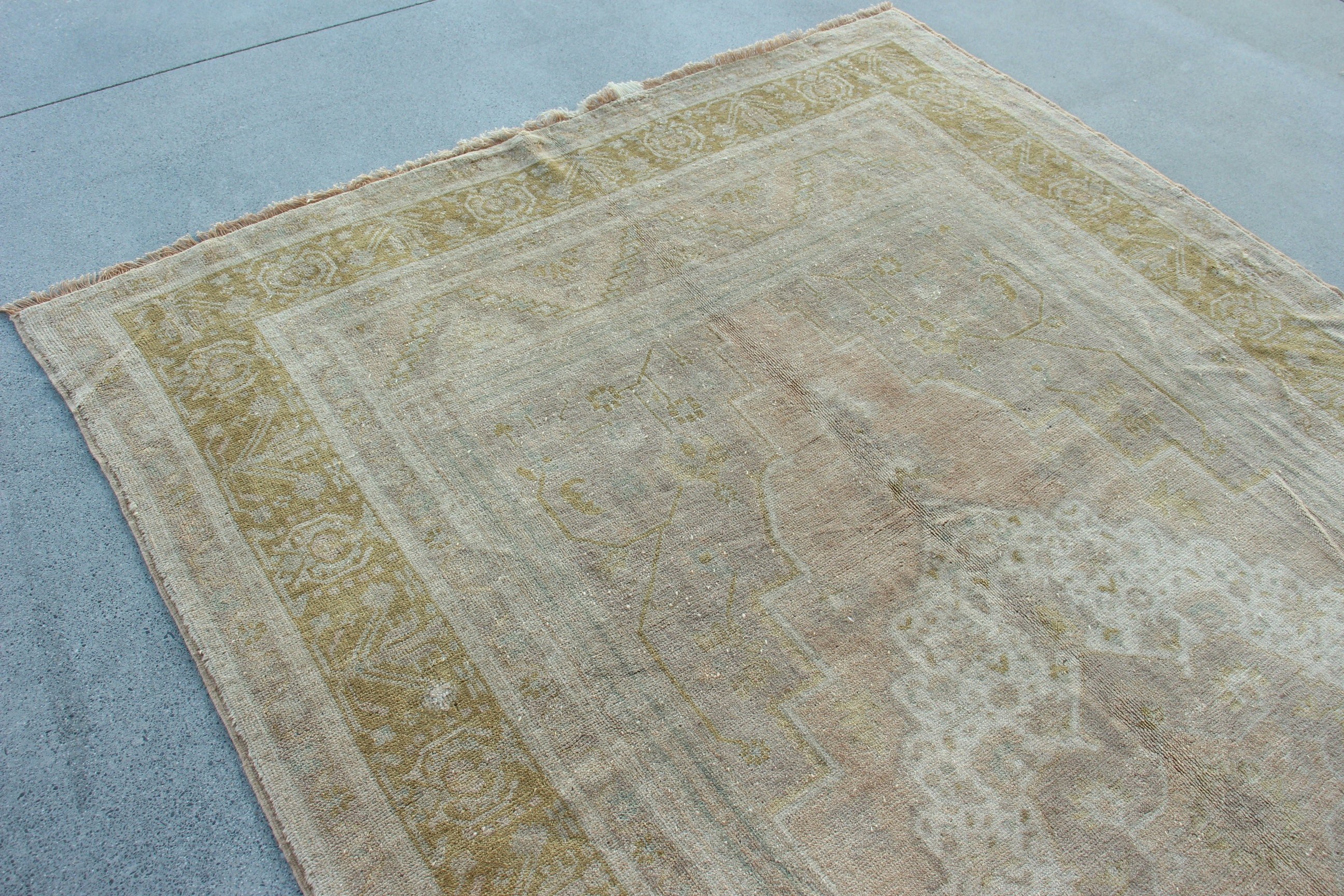 Vintage Halı, 5.9x9.8 ft Büyük Halılar, Bej Anadolu Halıları, Salon Halısı, Boho Halısı, Oturma Odası Halısı, Açıklama Halıları, Geometrik Halı, Türk Halısı