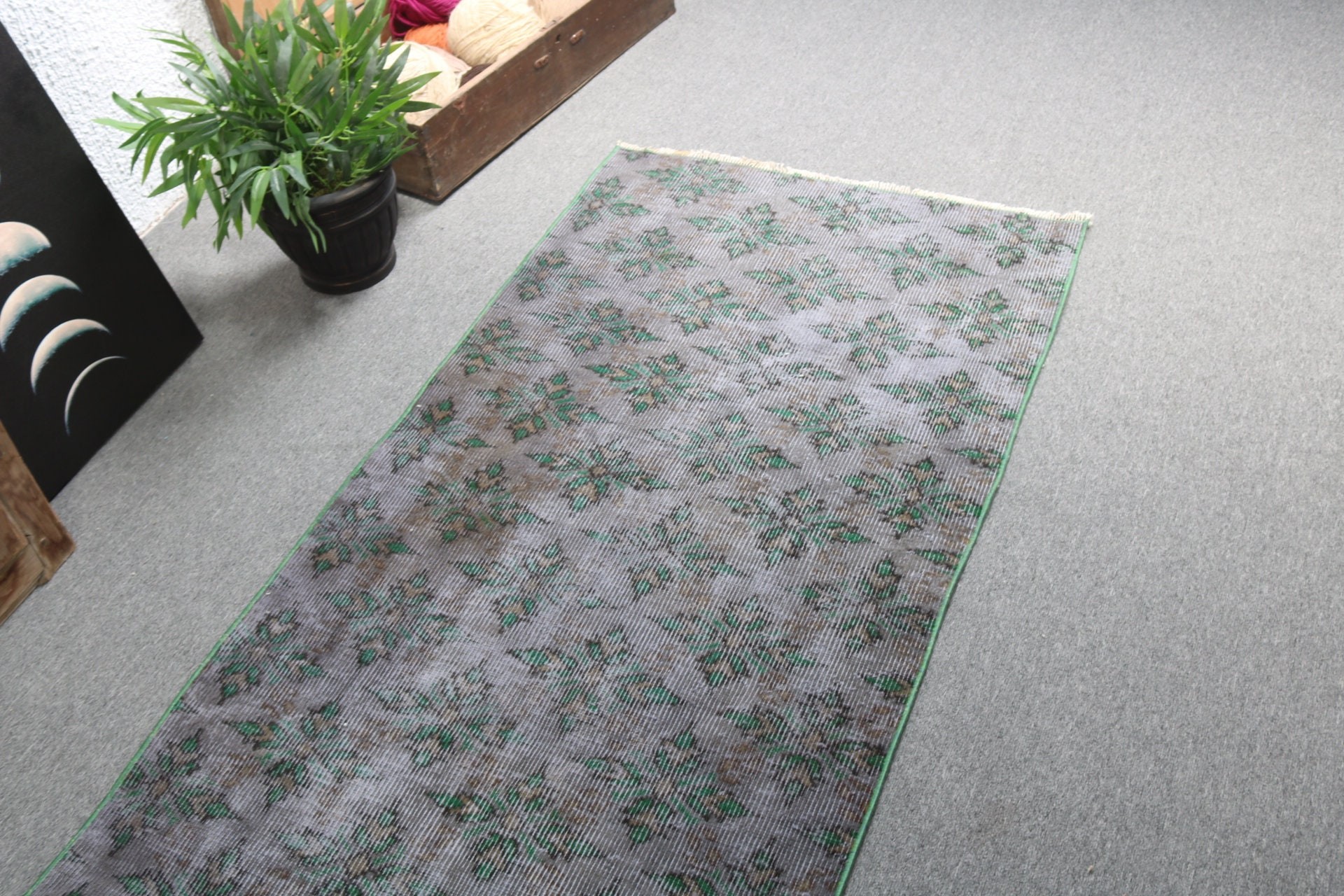 2.6x7.2 ft Runner Halıları, Koridor Halısı, Beni Ourain Runner Halısı, Türk Halısı, Vintage Halılar, Lüks Halı, Gri Soğuk Halılar, Anadolu Halıları