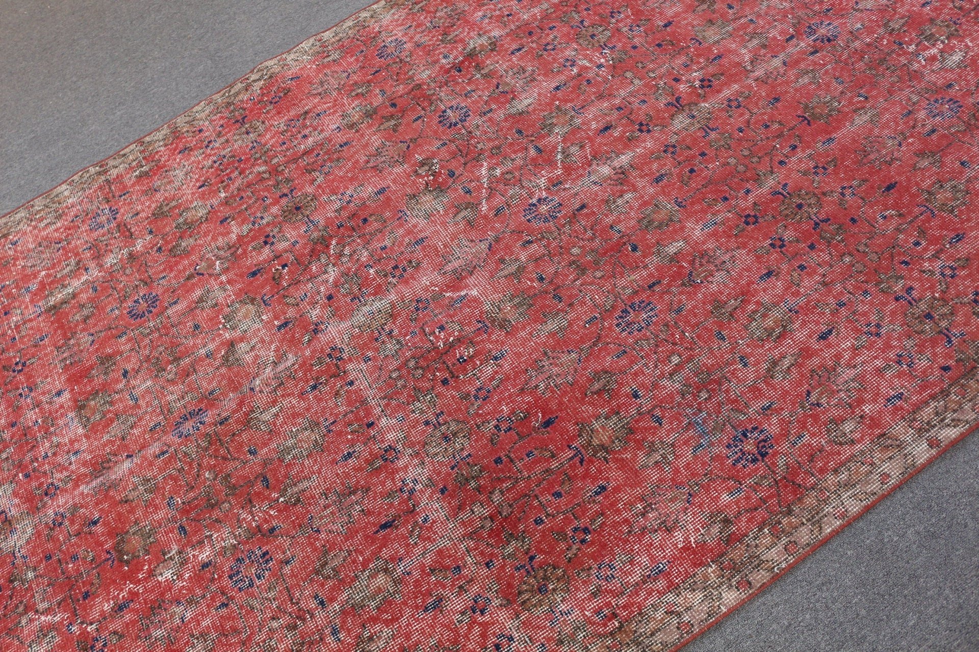 Bedroom Rugs, Turkish Rug, Vintage Decor Rug, Oushak Rug, Vintage Rugs, Living Room Rug, Red Bedroom Rugs, 5.2x10.3 ft Large Rug, Salon Rug