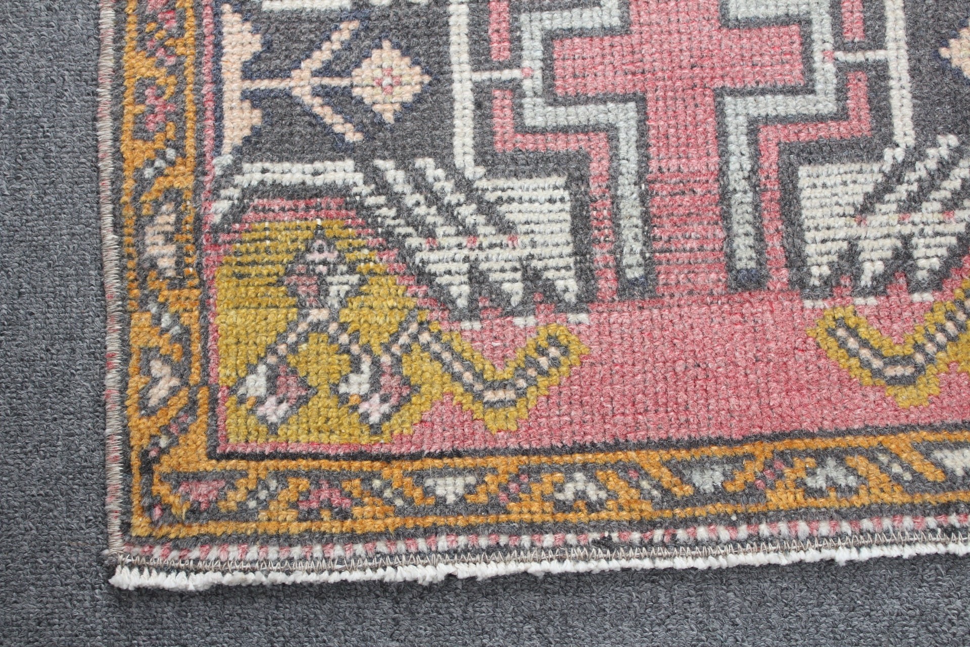 Yatak Odası Halıları, Yün Halı, Boho Halı, Kırmızı Yün Halı, Mutfak Halıları, Türk Halısı, Yer Halıları, Vintage Halı, Kapı Paspası Halısı, 1.6x3.5 ft Küçük Halı