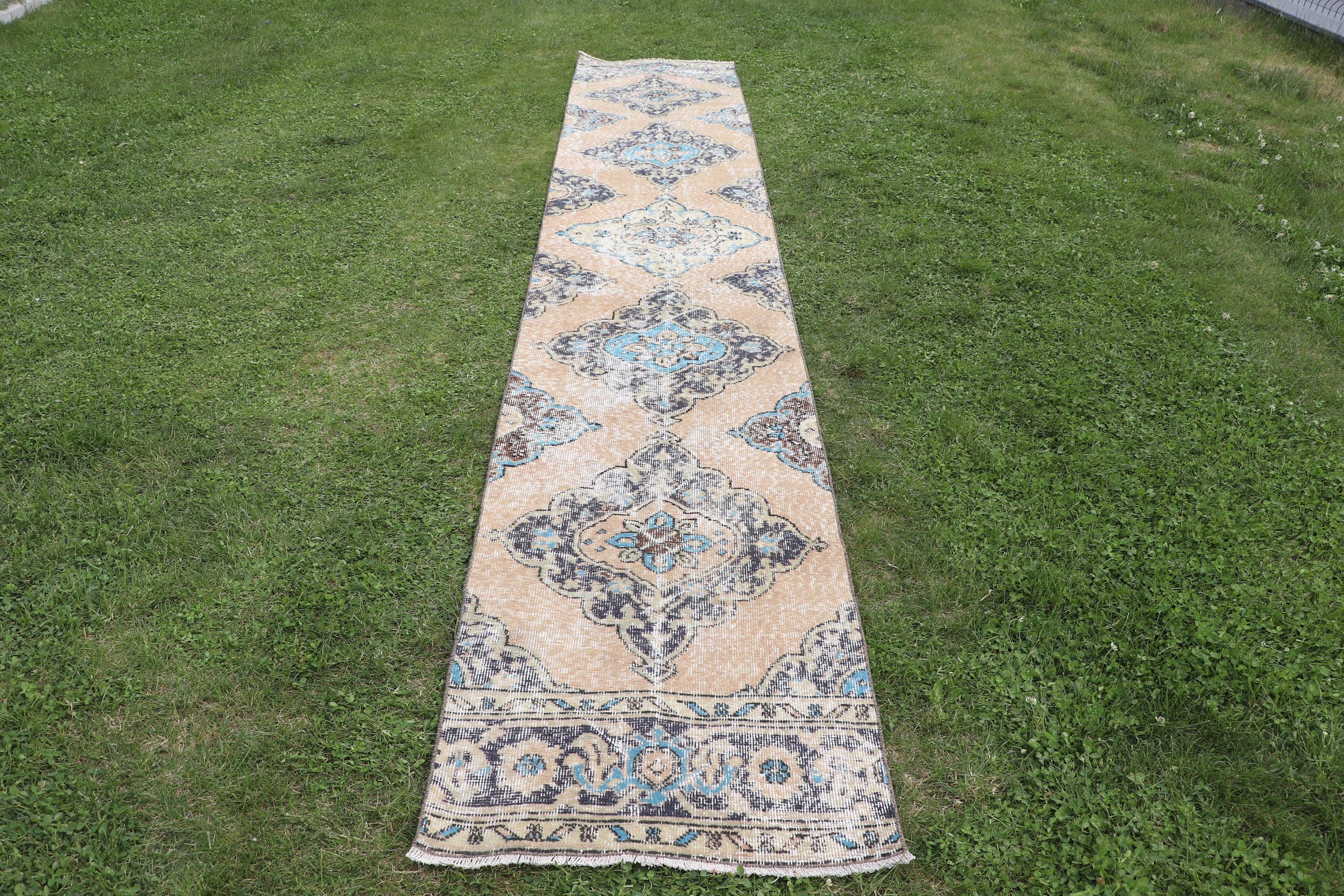 Moroccan Rugs, Brown Statement Rugs, Turkish Rug, Stair Rug, Boho Rug, Long Runner Rug, 2.3x13.3 ft Runner Rugs, Vintage Rugs