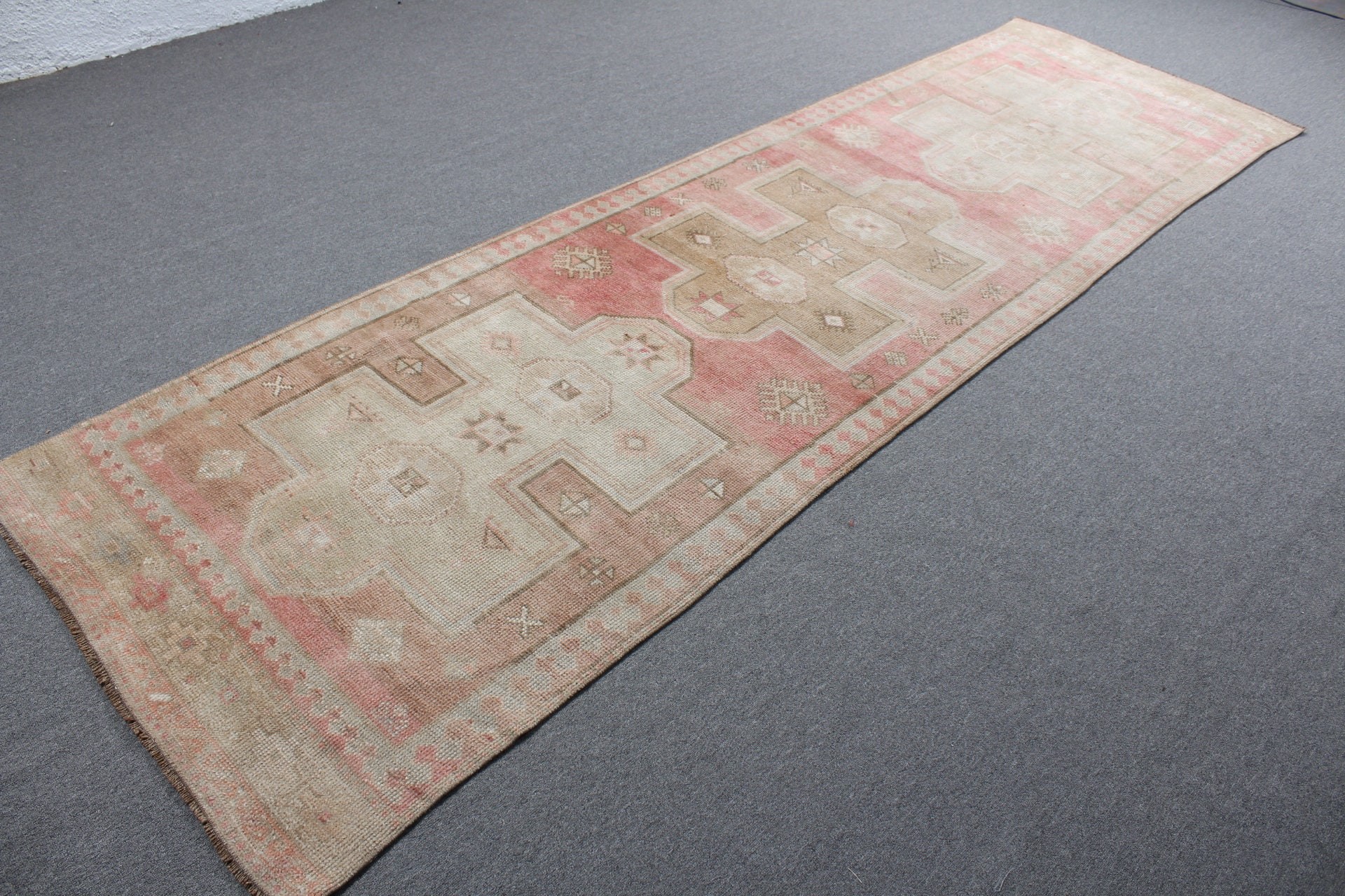 Vintage Rug, Home Decor Rug, Turkish Rugs, Nomadic Rug, Corridor Rugs, Pink Moroccan Rug, 3.3x11.3 ft Runner Rugs, Stair Rugs