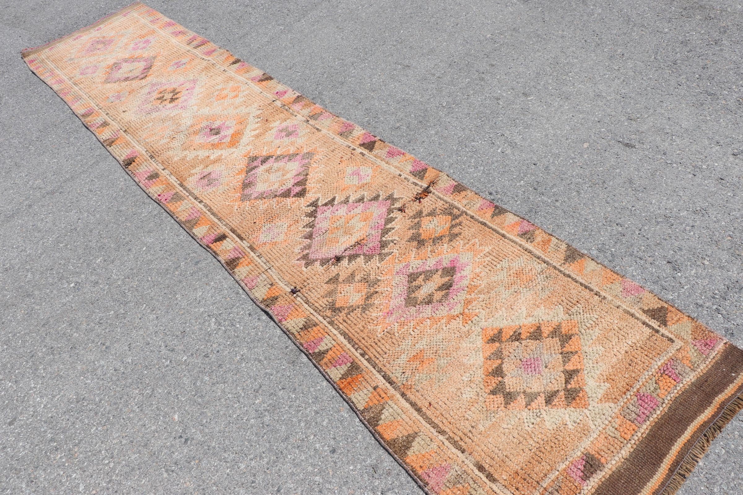 Bedroom Rugs, Turkish Rugs, Kitchen Rugs, Cool Rugs, Beige Antique Rugs, Hallway Rugs, 2.5x11.9 ft Runner Rug, Vintage Rugs, Abstract Rug