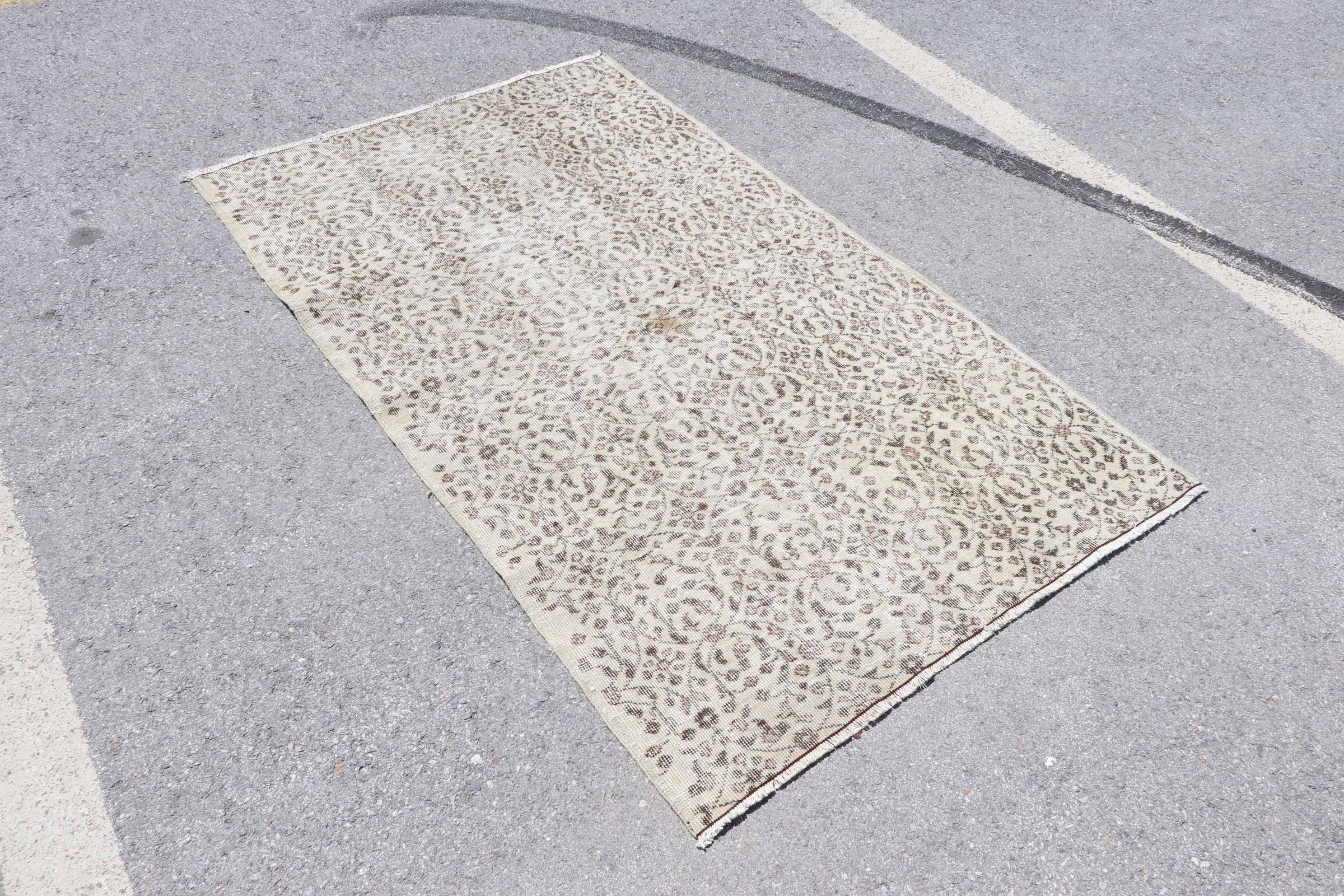 Wool Rug, Salon Rug, Beige Cool Rug, Vintage Rugs, 7.2x6.6 ft Large Rug, Rugs for Salon, Oriental Rug, Dining Room Rug, Turkish Rugs