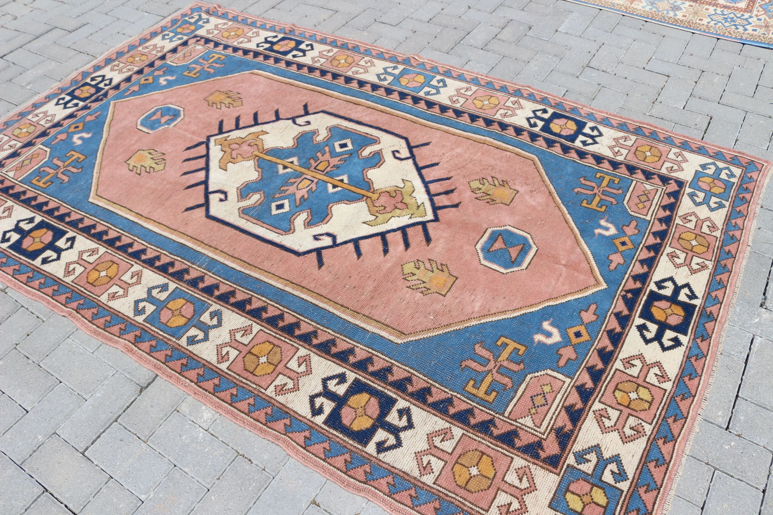 5.2x8.2 ft Large Rugs, Blue Floor Rugs, Rugs for Dining Room, Turkish Rugs, Dining Room Rug, Bedroom Rugs, Boho Rug, Vintage Rug, Floor Rug