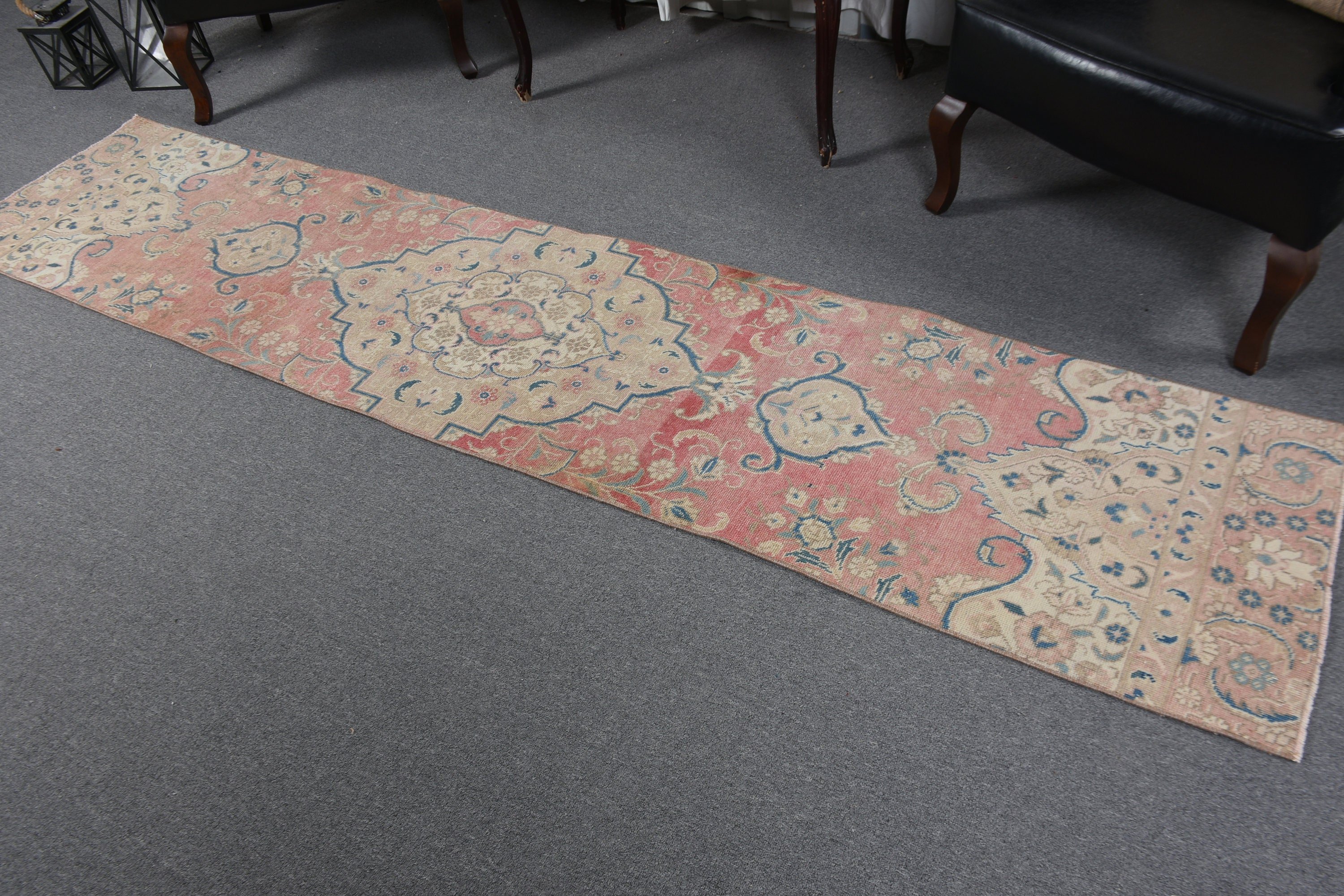 Vintage Halılar, Kırmızı Fas Halıları, 2.1x9.4 ft Runner Halıları, Türk Halısı, Anadolu Halısı, Beni Ourain Runner Halısı, Yer Halıları