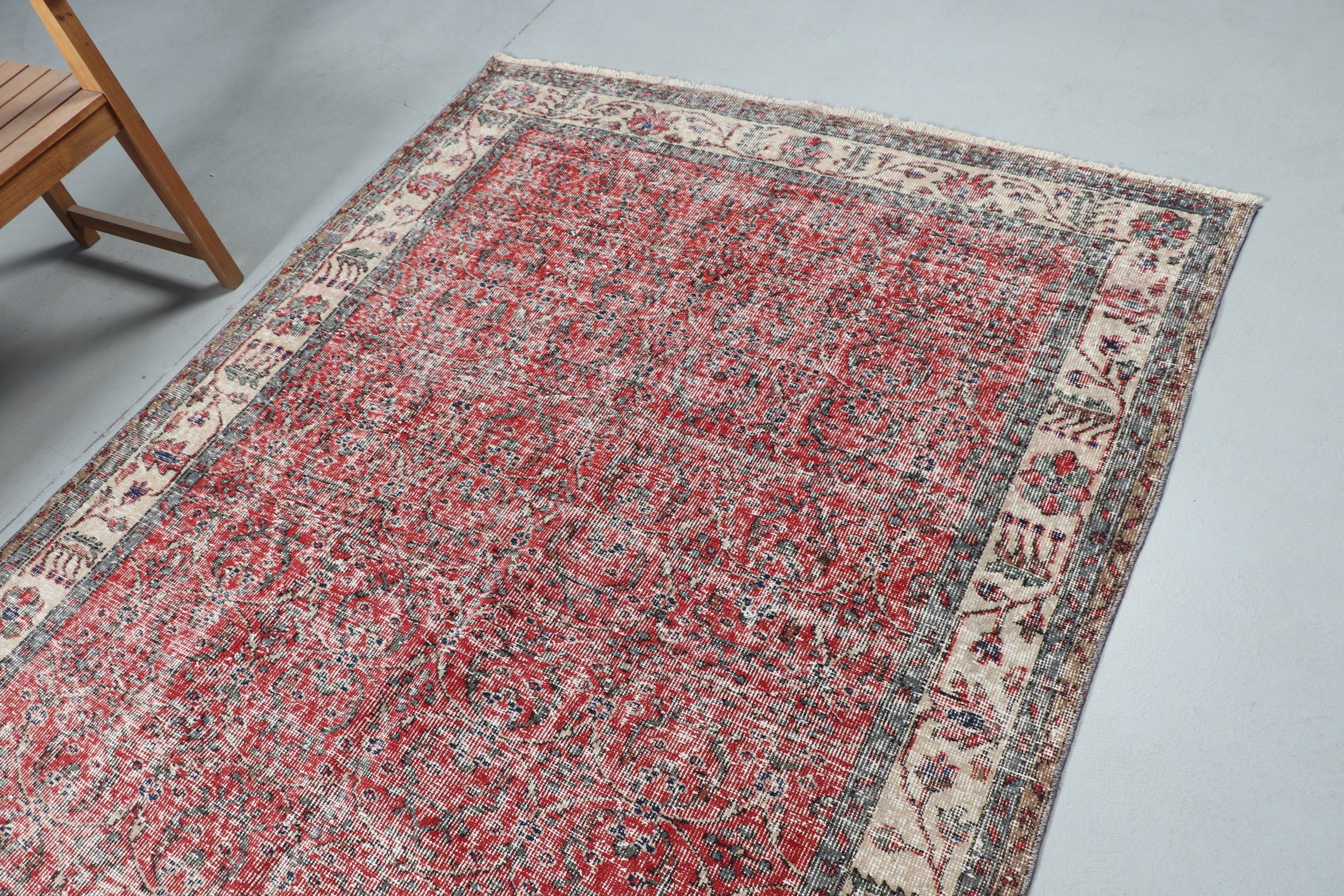 Living Room Rug, Bright Rugs, Vintage Rug, 5.5x10.6 ft Large Rugs, Anatolian Rug, Floor Rug, Bedroom Rug, Red Anatolian Rug, Turkish Rug