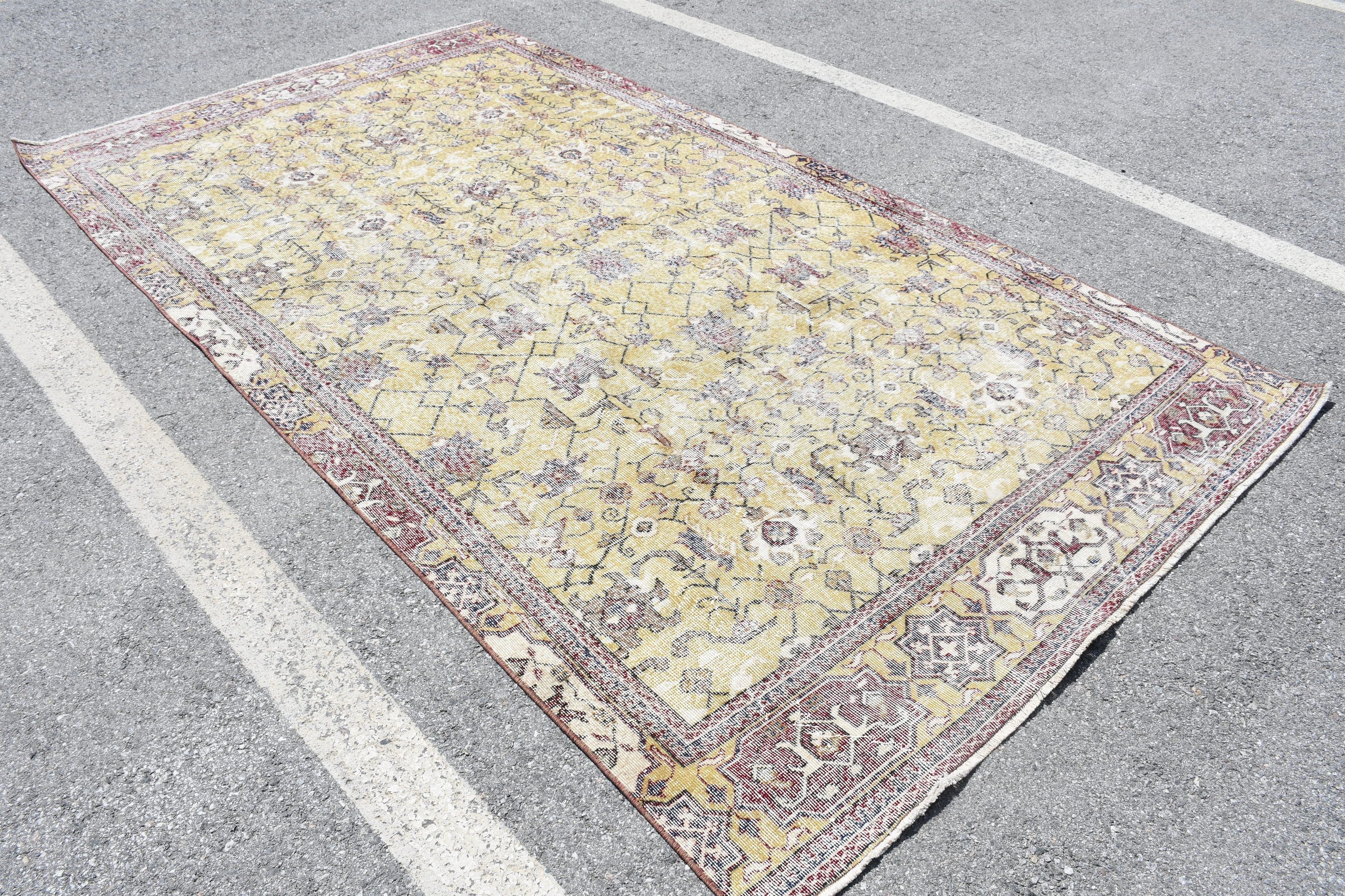 5.8x10.5 ft Büyük Halılar, Kırmızı Antika Halı, Yemek Odası Halısı, Oturma Odası Halısı, Vintage Halı, Oryantal Halılar, Sanat Halısı, Oushak Halısı, Türk Halısı