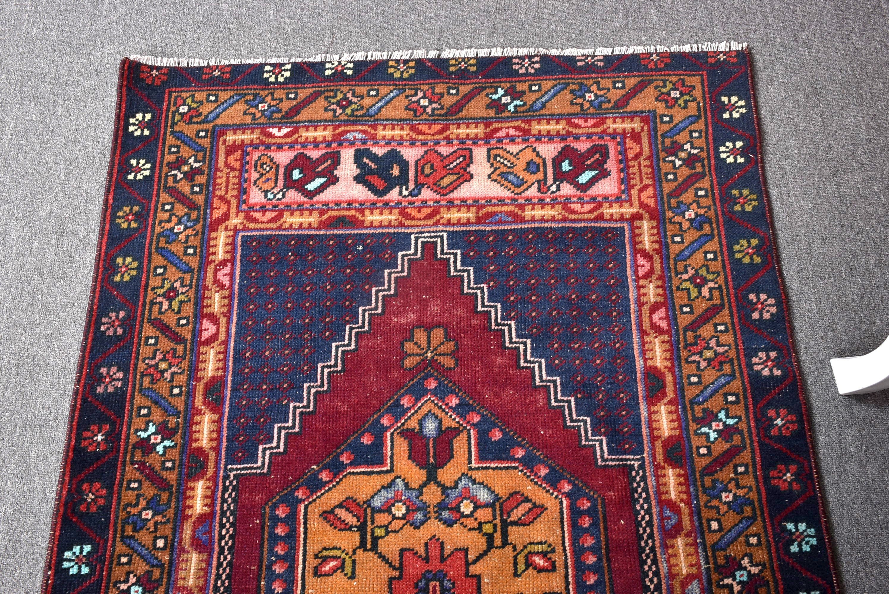 Aztek Halısı, Boho Vurgulu Halı, Giriş Halısı, Mavi Modern Halılar, Yer Halıları, Boho Halısı, Türk Halıları, Vintage Halılar, 3x6 ft Accent Halısı, Fas Halıları