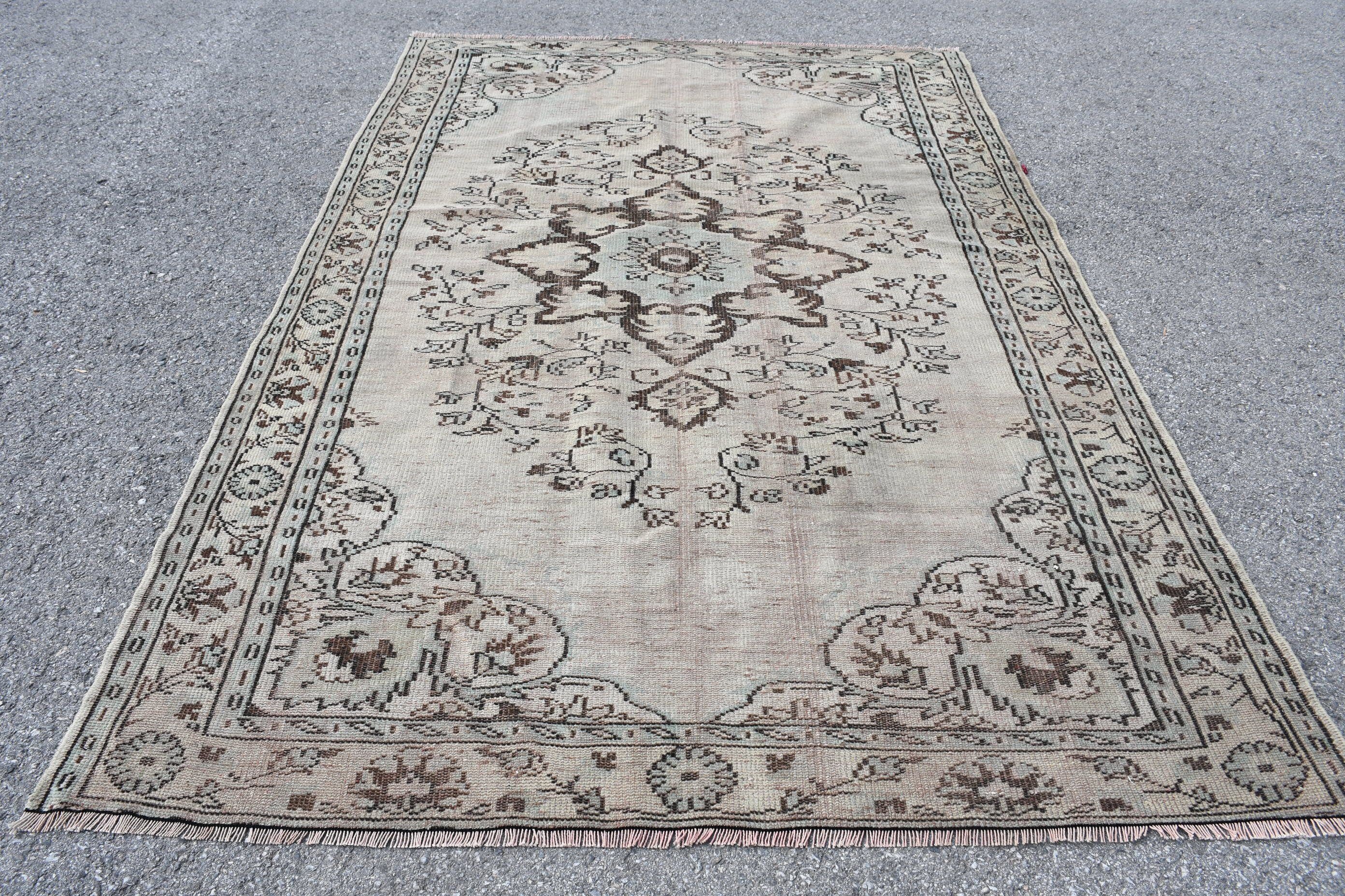 6x9.2 ft Large Rug, Turkish Rug, Green Oriental Rugs, Bedroom Rugs, Home Decor Rug, Vintage Rug, Salon Rugs, Oushak Rugs, Rugs for Salon