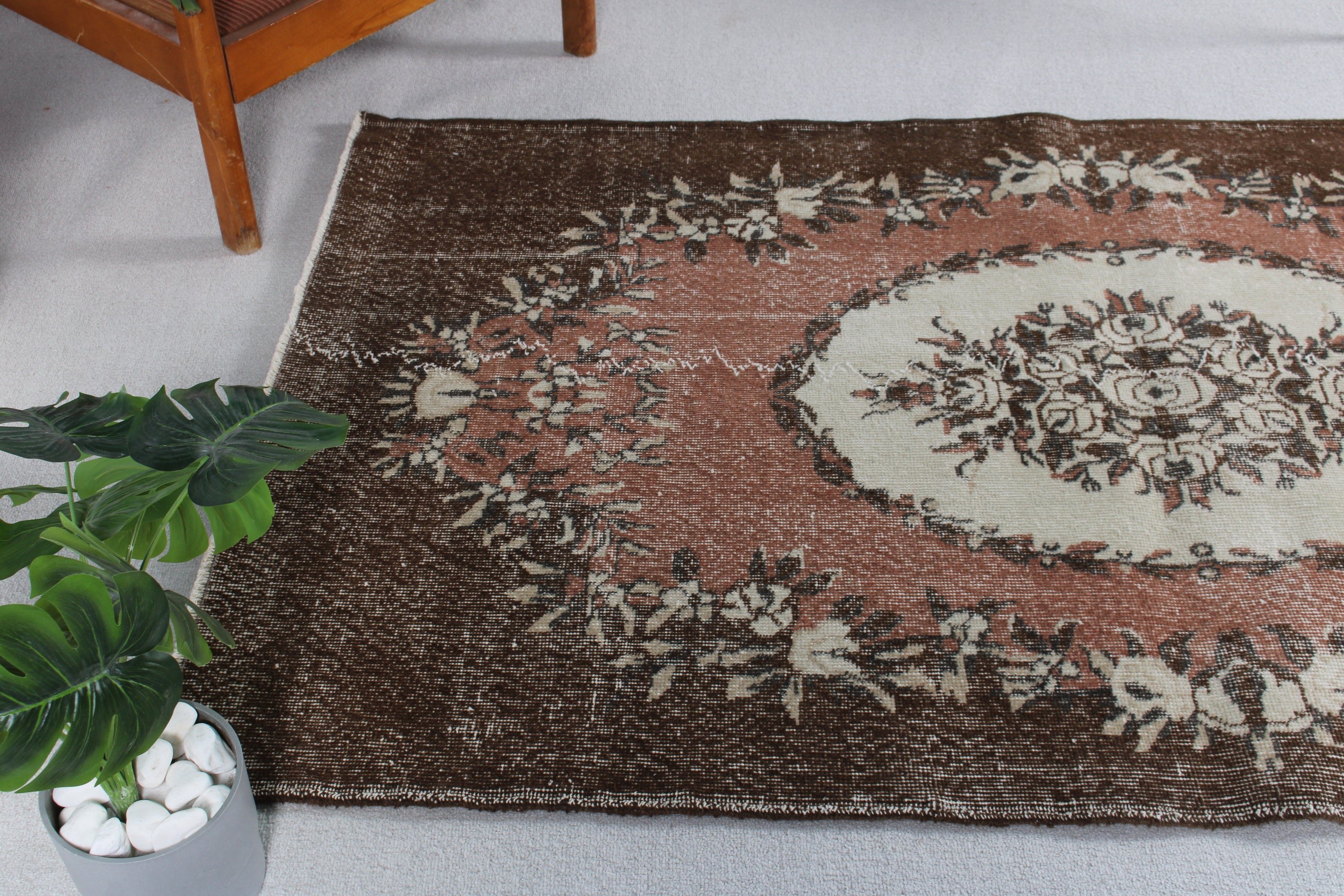 Outdoor Rugs, Bronze Bedroom Rug, 3.8x6.4 ft Area Rug, Wool Rug, Vintage Rug, Kitchen Rug, Turkish Rug, Rugs for Area