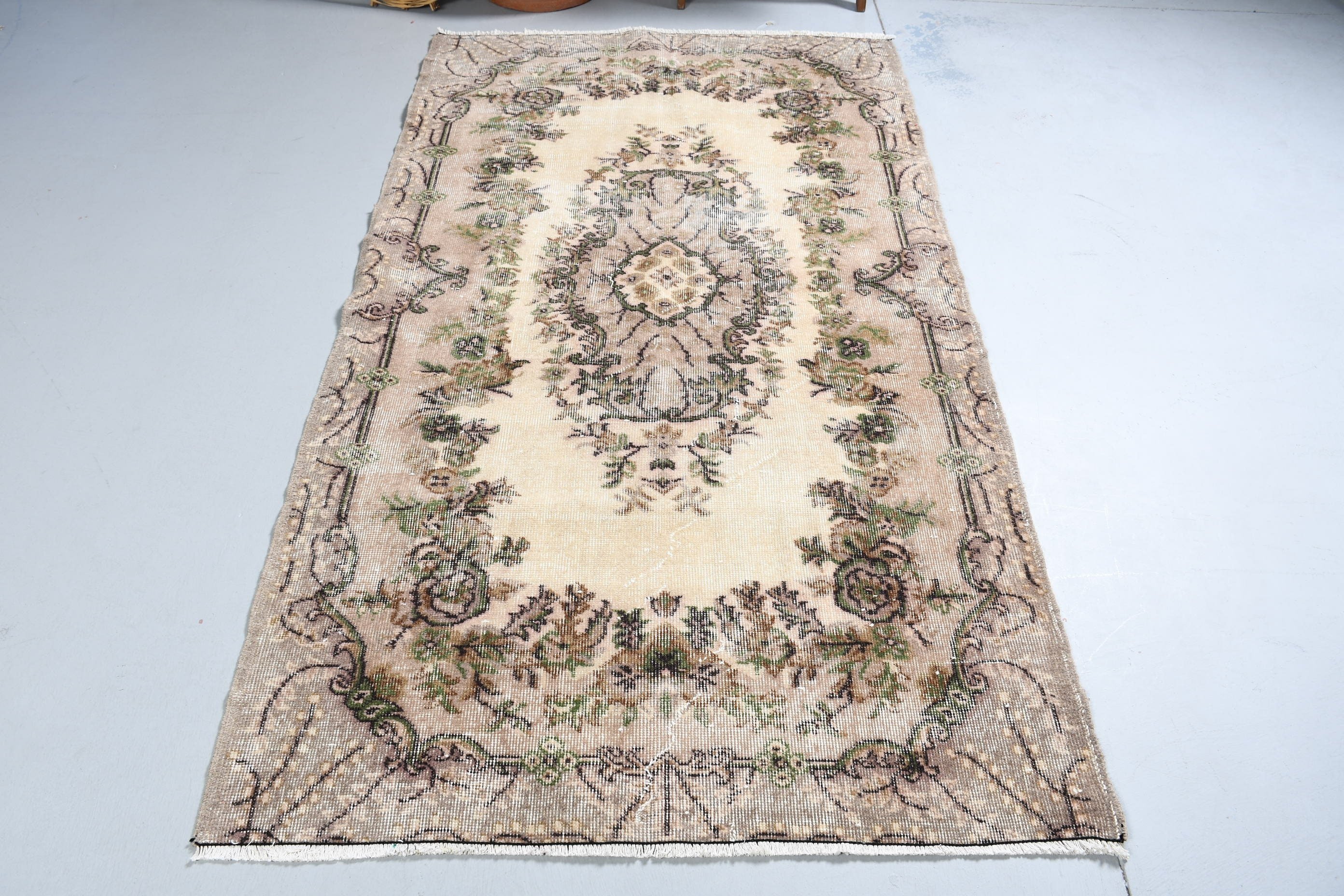 3.9x7.2 ft Area Rug, Home Decor Rug, Beige Floor Rugs, Rugs for Bedroom, Vintage Rugs, Bedroom Rug, Turkish Rugs, Dining Room Rug, Art Rug