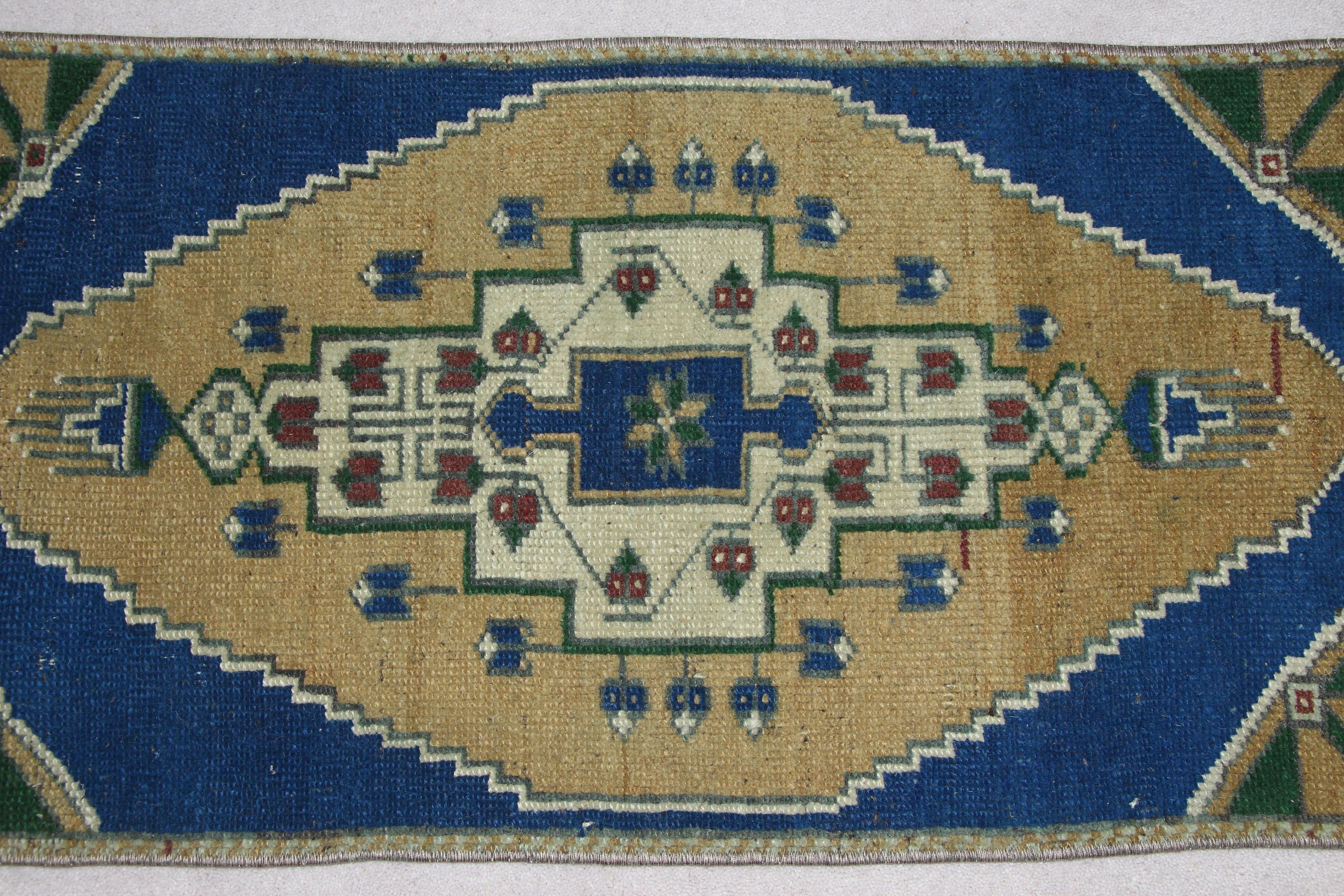 Car Mat Rug, Moroccan Rugs, Turkish Rugs, Blue  1.4x2.9 ft Small Rugs, Bohemian Rugs, Antique Rug, Vintage Rug, Bathroom Rugs