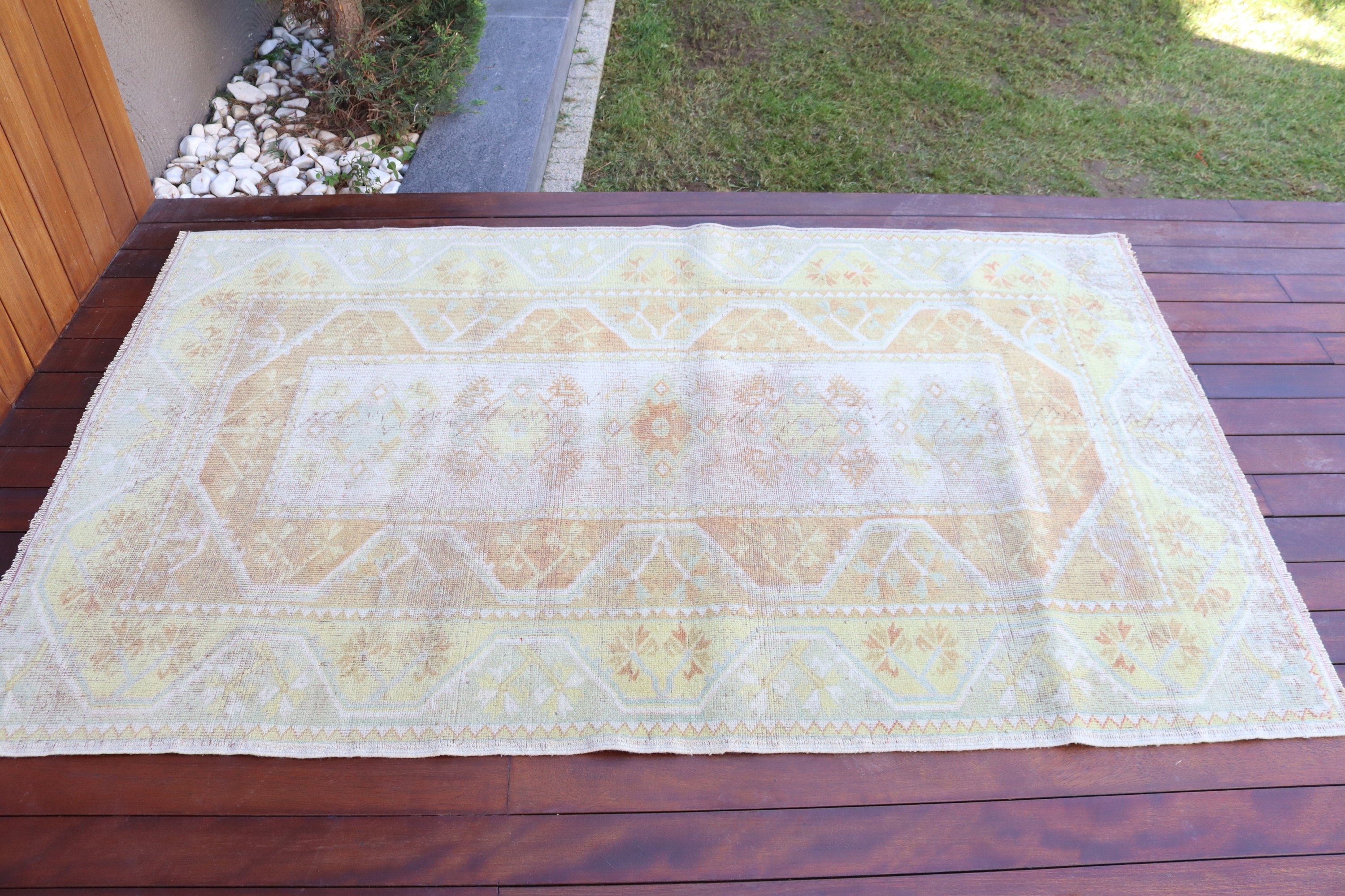 Luxury Rug, Kitchen Rug, Nursery Rug, Anatolian Rugs, 3.9x6.3 ft Area Rugs, Vintage Rugs, Organic Rugs, Beige Handwoven Rug, Turkish Rugs