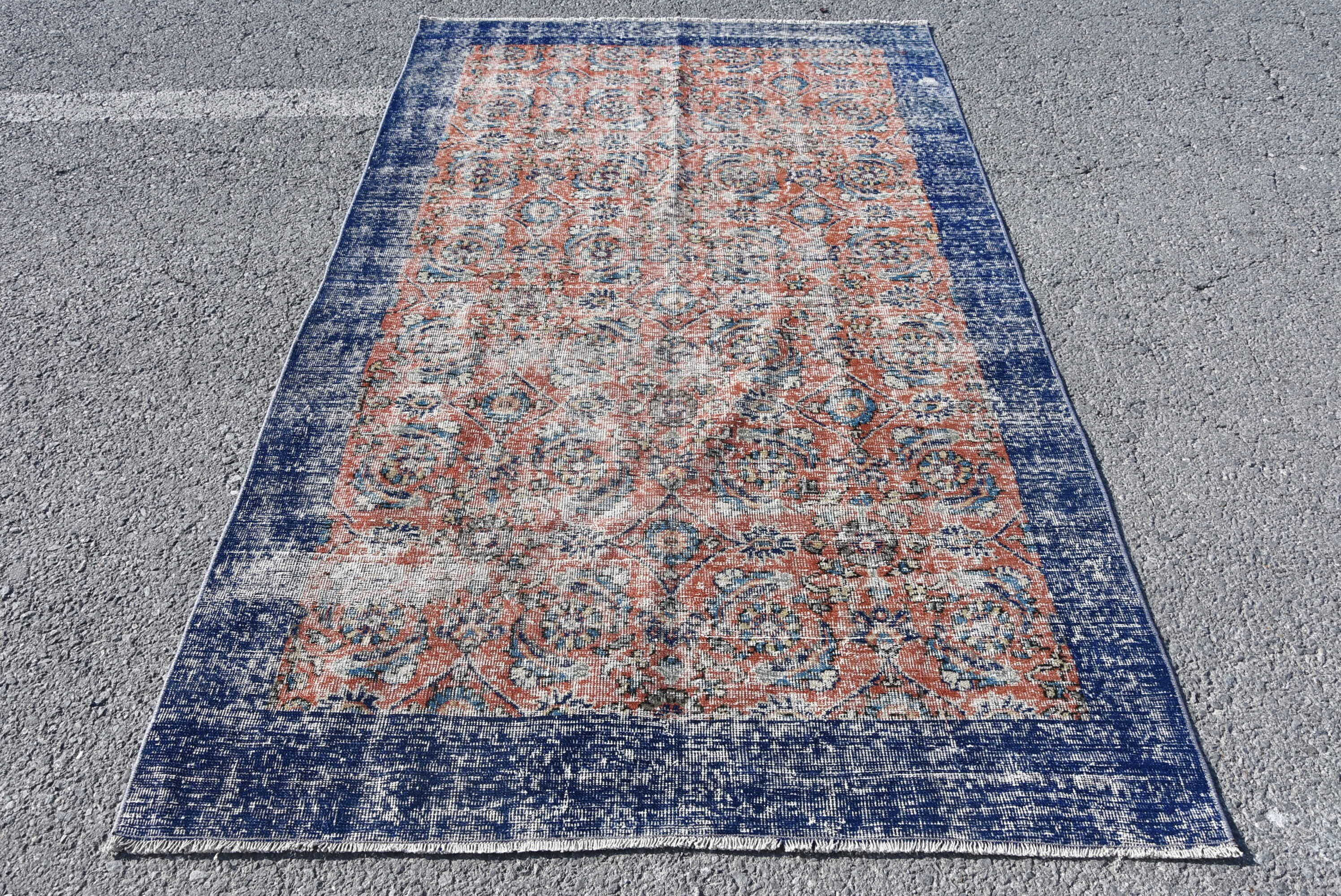 4.8x7.9 ft Area Rug, Dining Room Rugs, Antique Rug, Oushak Rug, Rugs for Floor, Vintage Rug, Orange Kitchen Rug, Boho Rug, Turkish Rugs