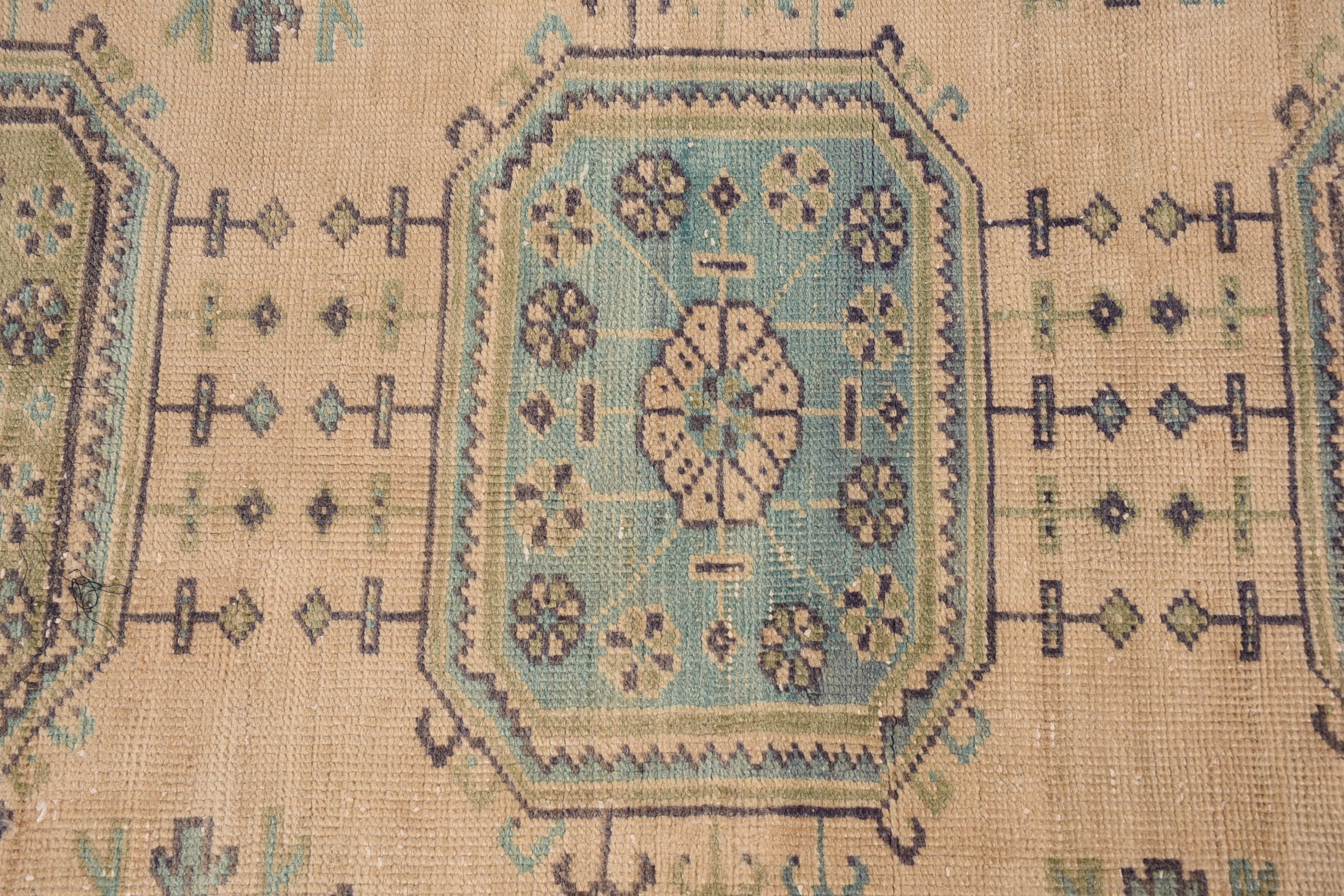 Vintage Halı, 2.9x10.1 ft Runner Halı, Bej Oryantal Halı, Ev Dekorasyonu Halısı, Merdiven Halısı, Türk Halıları, Merdiven Halıları, Yer Halısı, Koridor Halısı