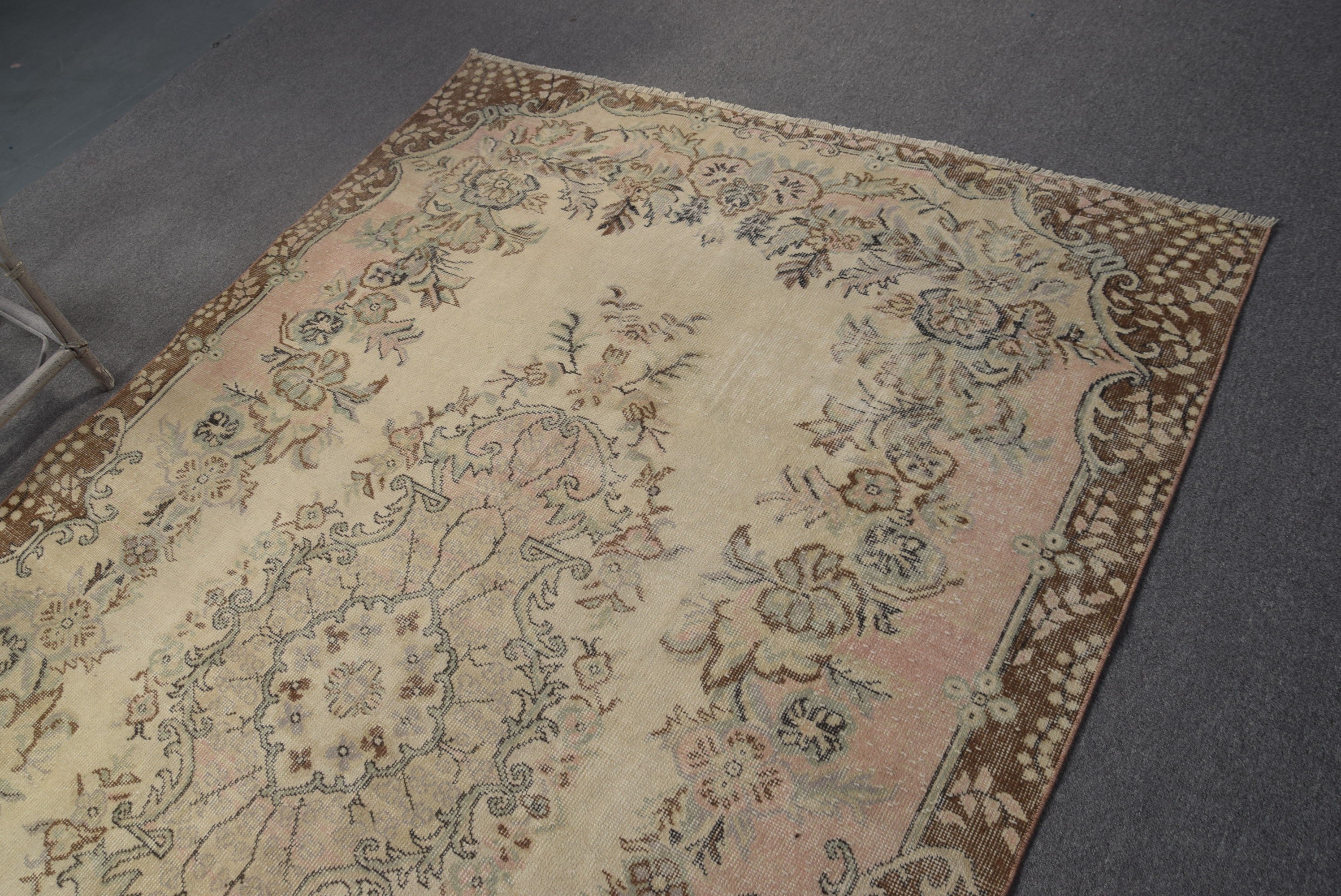 Living Room Rug, Tribal Rug, Rugs for Salon, Vintage Rug, Turkish Rug, 5.6x9.3 ft Large Rugs, Beige Bedroom Rug, Cool Rug