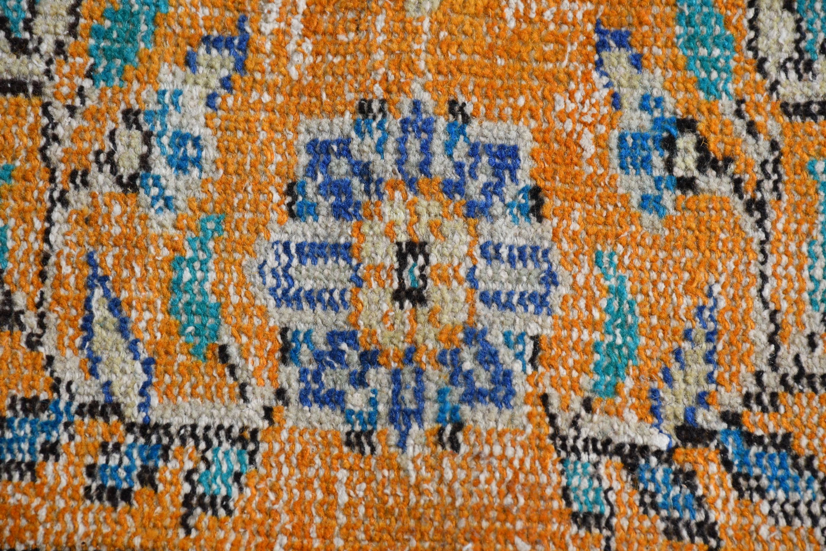 Living Room Rug, Turkish Rug, Anatolian Rug, Vintage Rug, Orange  5.3x9.5 ft Large Rug, Muted Rug, Salon Rug, Moroccan Rug