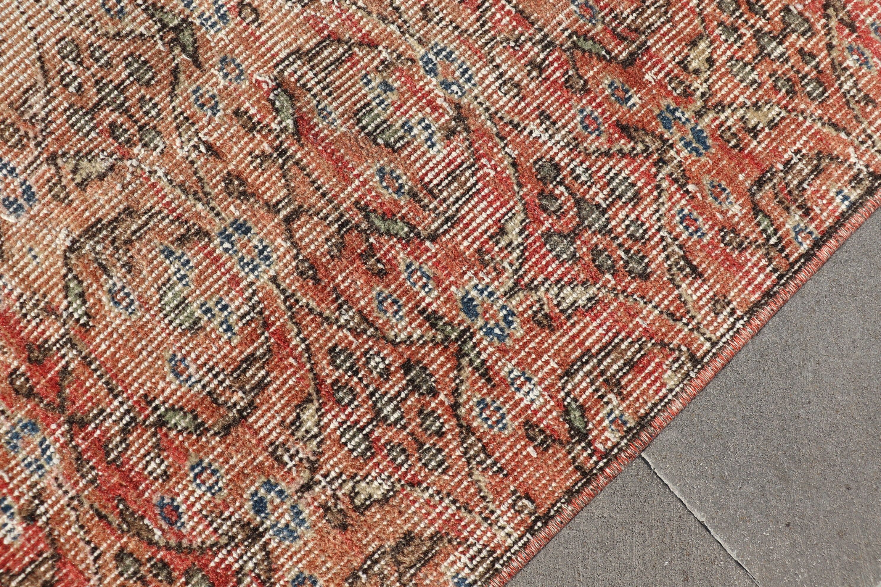 Living Room Rug, Home Decor Rug, Bright Rug, 3.8x8.9 ft Area Rugs, Vintage Rugs, Indoor Rug, Orange Antique Rug, Turkish Rug