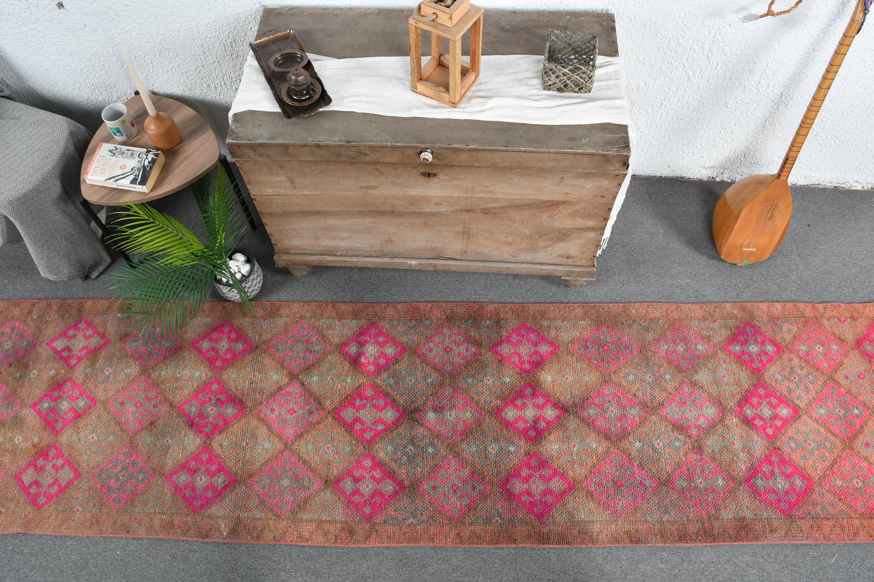 Oriental Rug, Stair Rug, Bedroom Rugs, Vintage Rugs, Brown  2.6x10.7 ft Runner Rug, Turkish Rug, Kitchen Rugs, Dorm Rugs