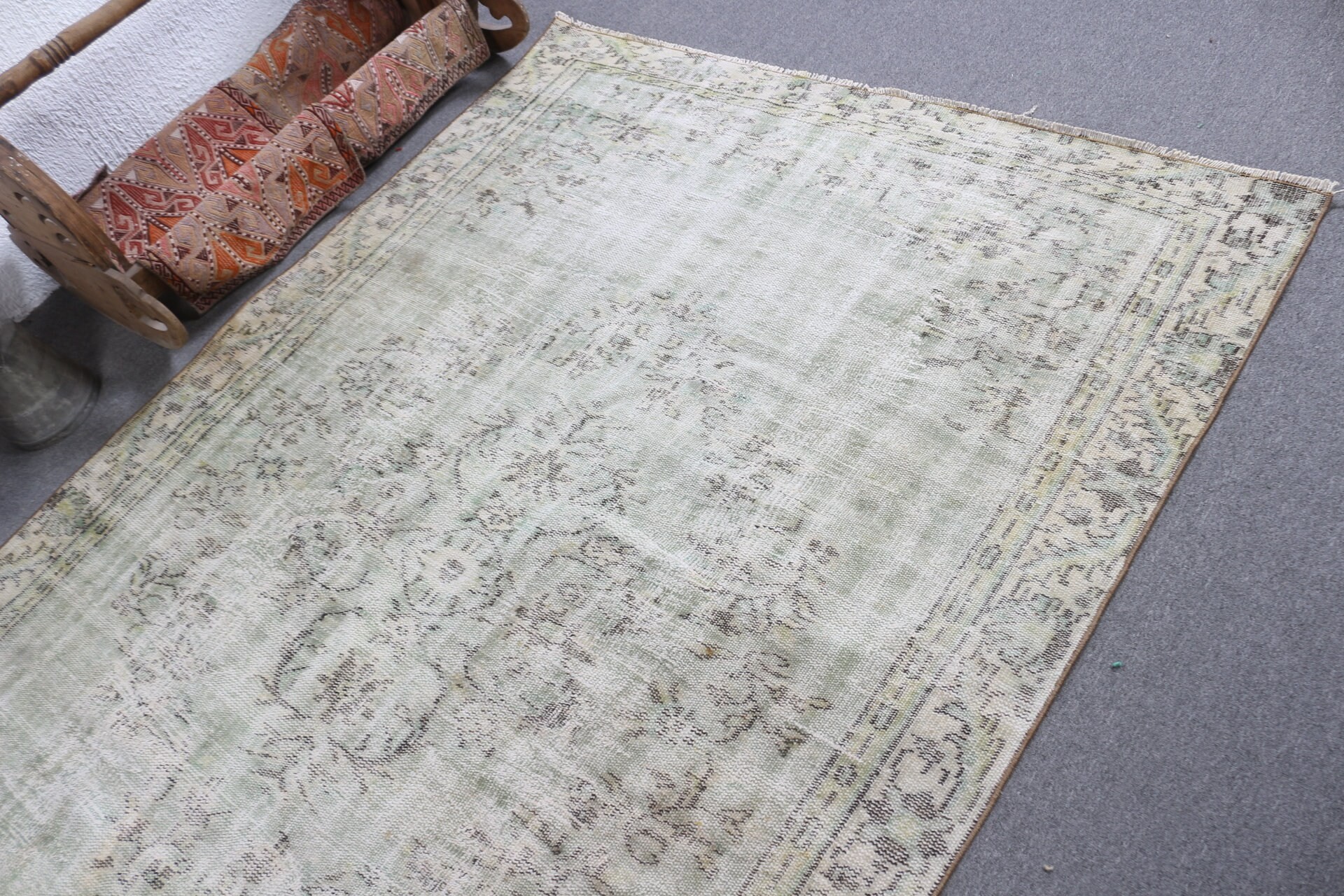 Muted Rug, Salon Rug, Home Decor Rugs, Anatolian Rugs, 5.3x8.3 ft Large Rug, Living Room Rug, Green Kitchen Rugs, Vintage Rugs, Turkish Rug