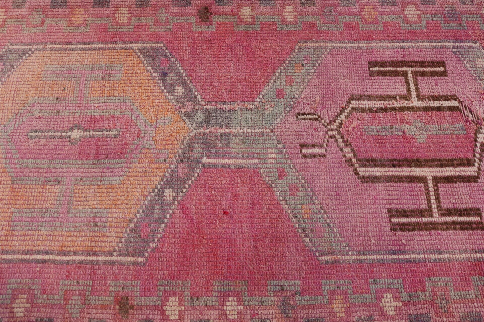Corridor Rugs, Pink Oriental Rug, Vintage Rug, Moroccan Rugs, Muted Rugs, Turkish Rug, Cool Rugs, Hallway Rug, 2.9x10.9 ft Runner Rugs