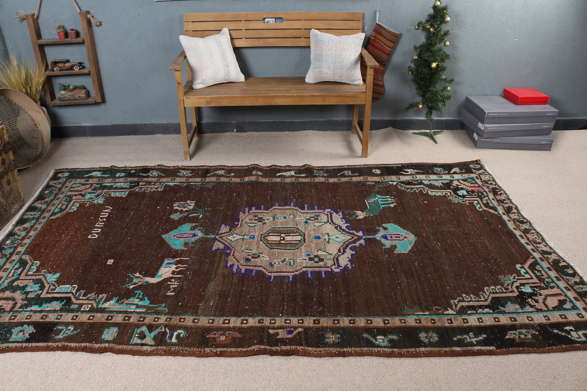 Bedroom Rugs, Oriental Rug, Turkish Rug, Vintage Rug, Living Room Rug, Office Rug, Anatolian Rug, 5.5x9.2 ft Large Rugs, Brown Antique Rug