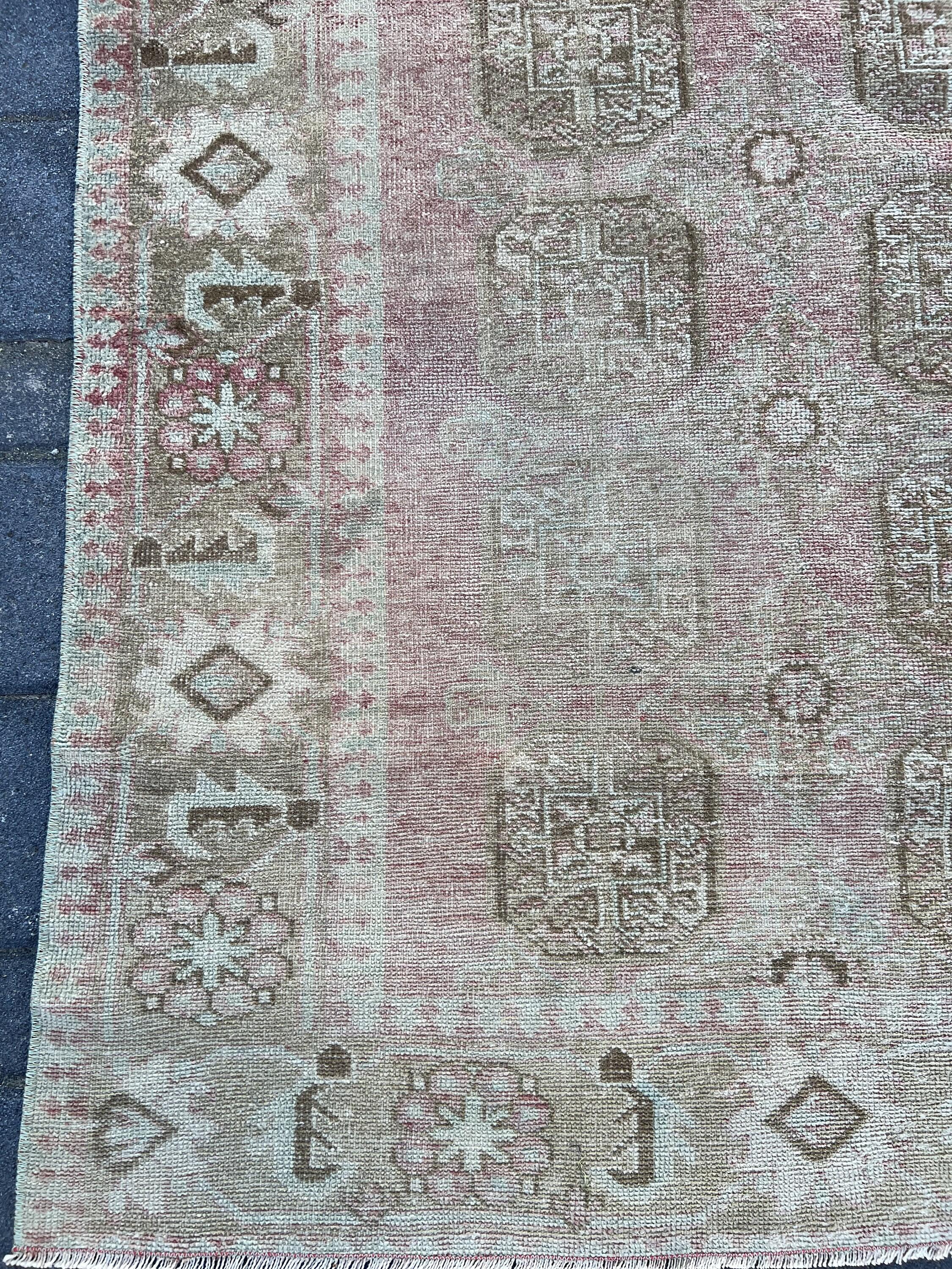 3.9x7.1 ft Area Rug, Vintage Rug, Beige Antique Rug, Turkish Rug, Floor Rugs, Kitchen Rug, Hand Woven Rugs, Rugs for Bedroom