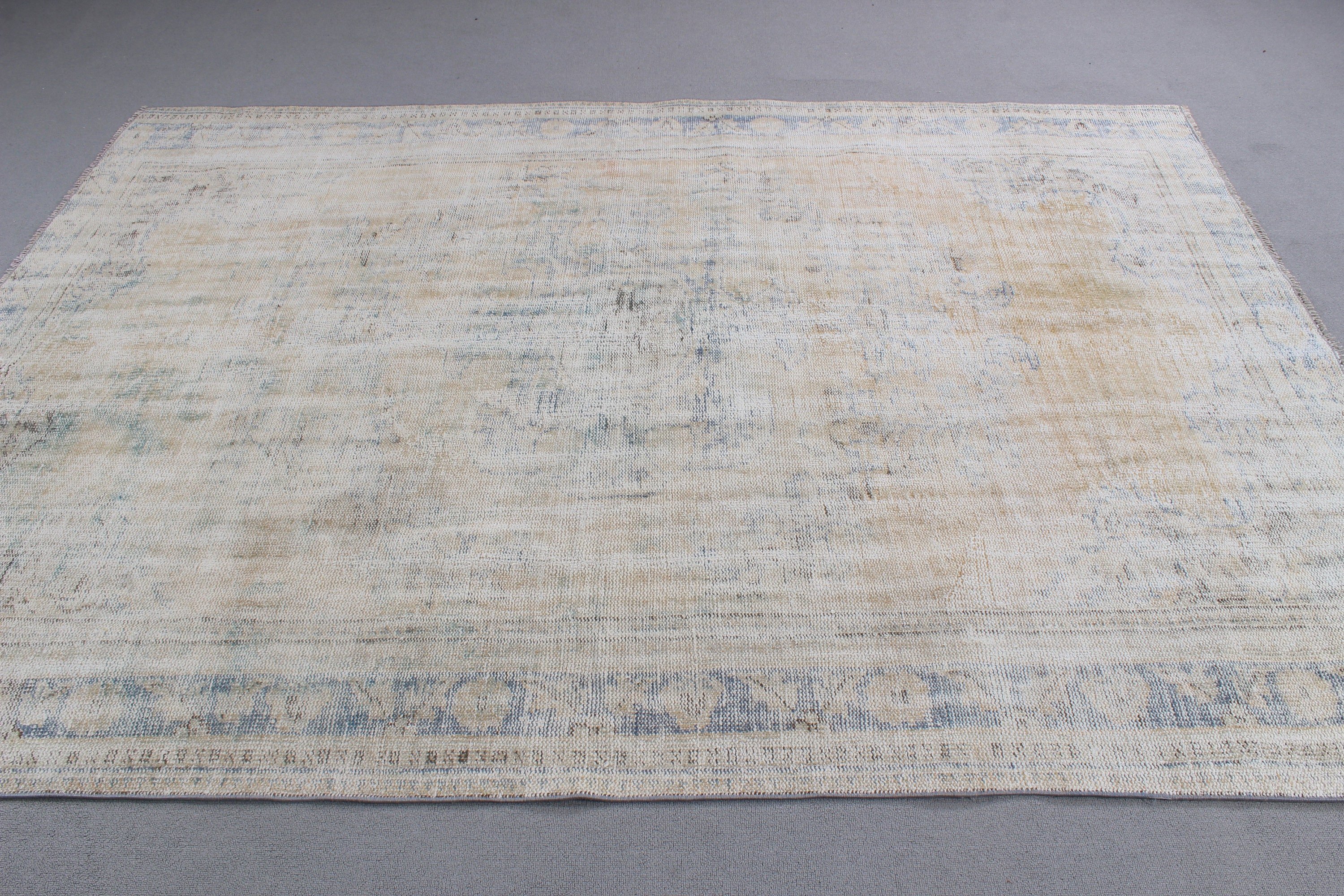 6x8.5 ft Large Rug, Large Vintage Rug, Vintage Rugs, Beige Antique Rug, Neutral Rug, Large Oushak Rugs, Turkish Rugs, Statement Rugs